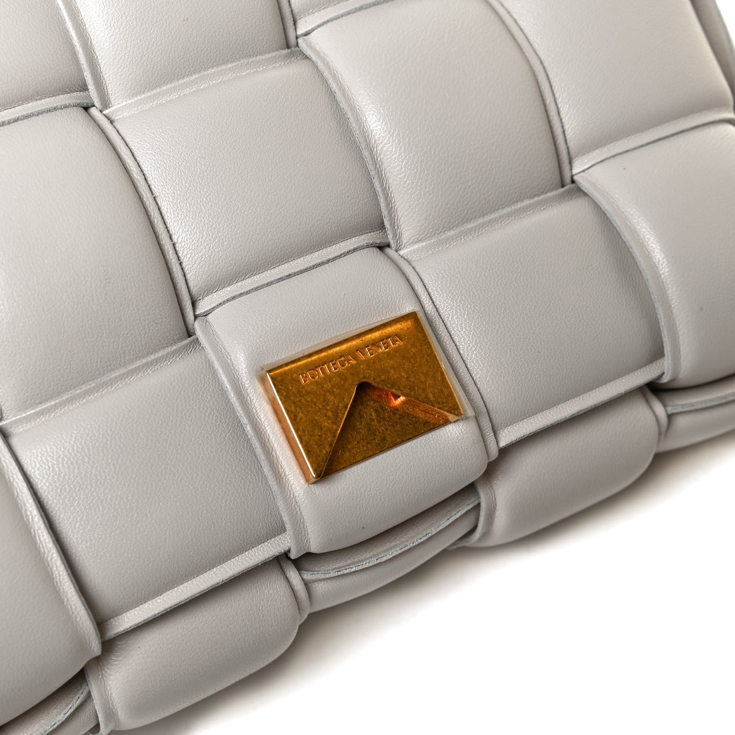 Bottega Veneta Lambskin Maxi Intreccio Padded Chain Cassette Crossbody Bag White 12 of 15