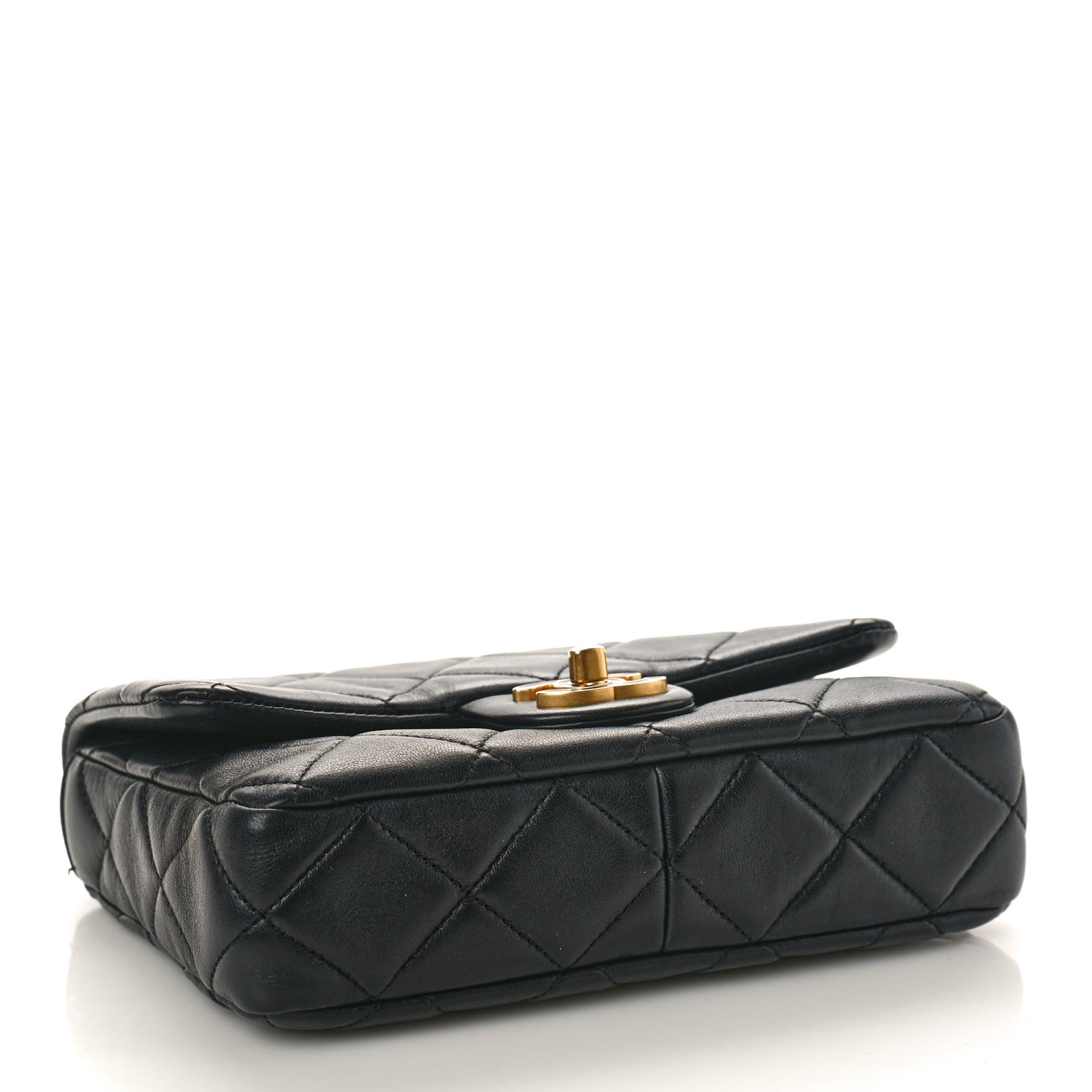 Chanel Lambskin Enamel Quilted Pending CC Square Flap Black 4 of 12