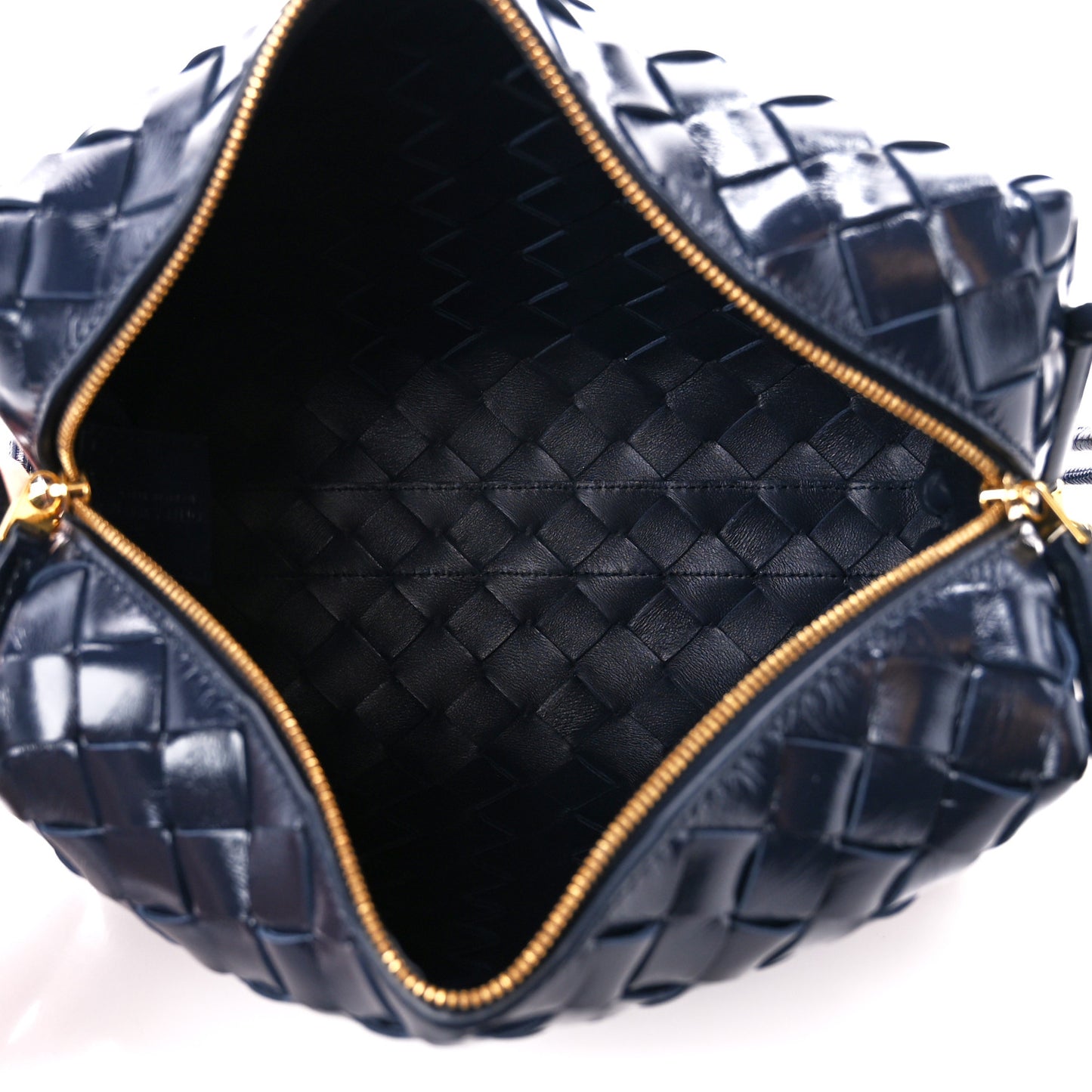 Polished Nappa Intrecciato Knot Small Loop Camera Bag Space
