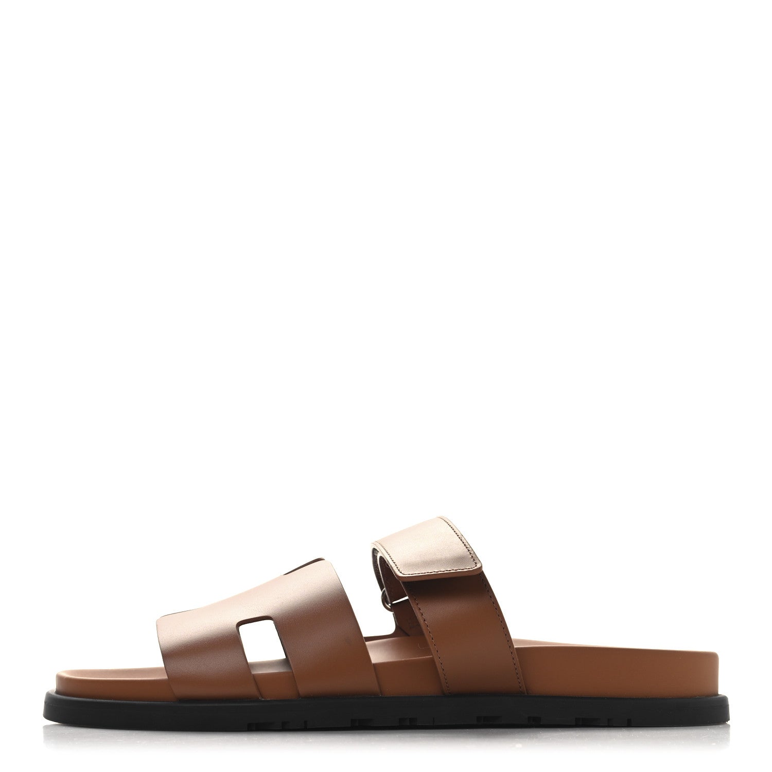 Hermes Calfskin Mens Chypre Sandals 44 Beige Dore 1 of 12