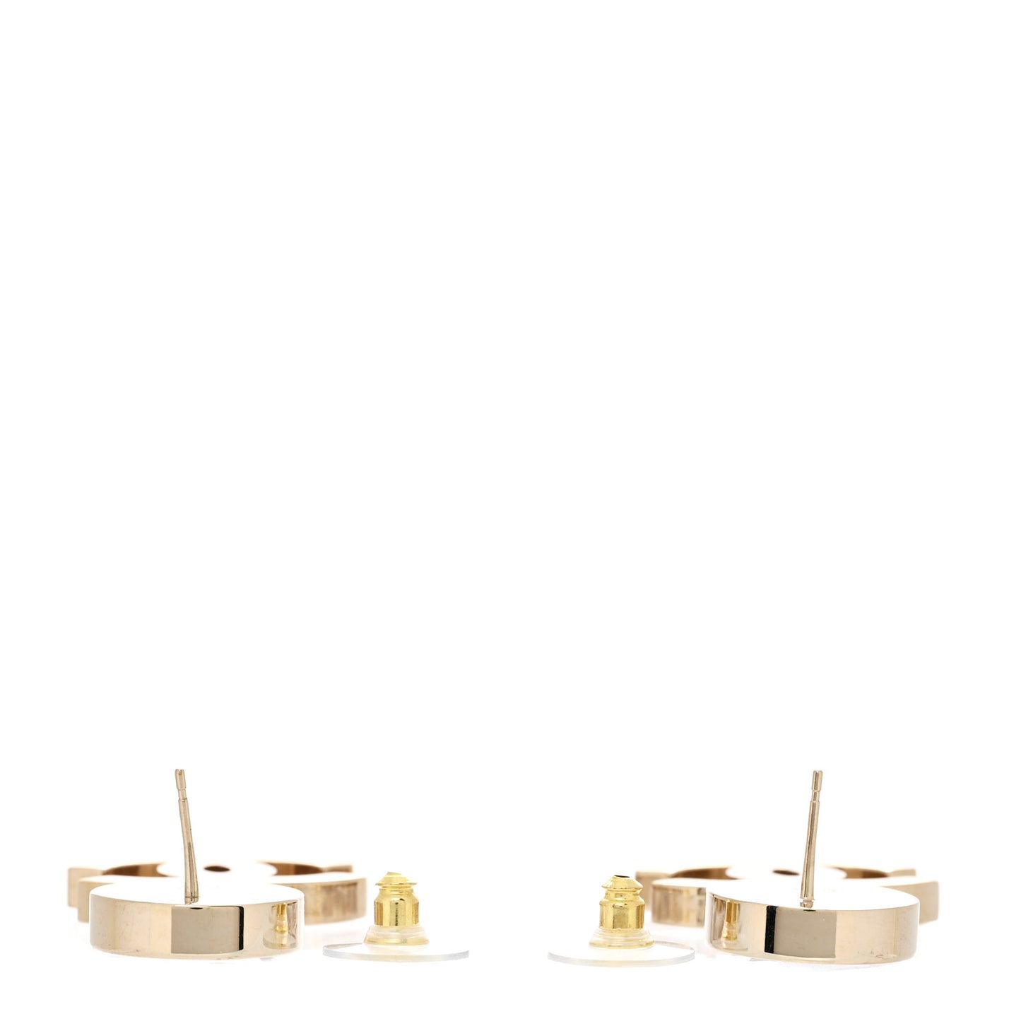 Enamel CC Drop Earrings Black White