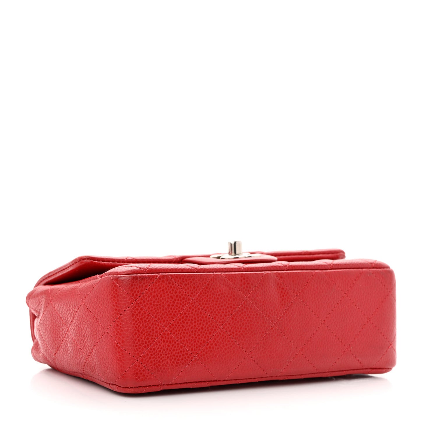 Caviar Quilted Mini Rectangular Flap Red