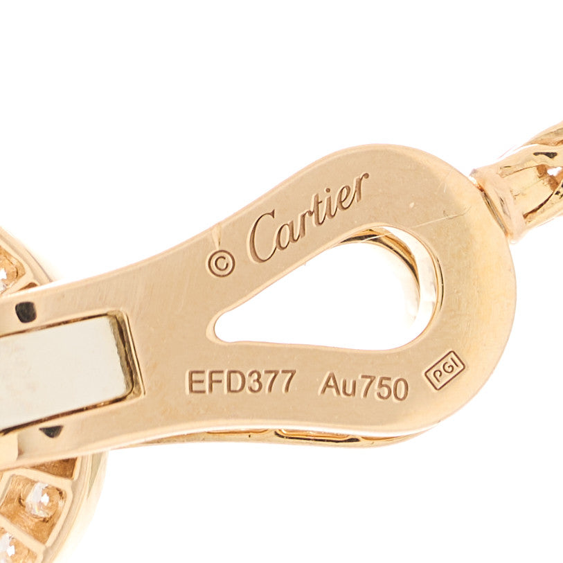 18K Yellow Gold Diamond Agrafe Rope Necklace