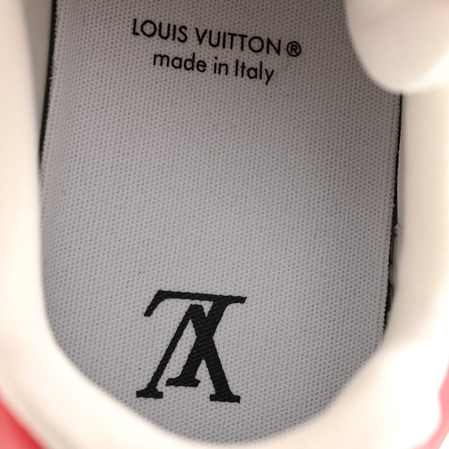 LV X YK Calfskin Printed Mens Infinity Dots Trainer Sneakers 9 White Red