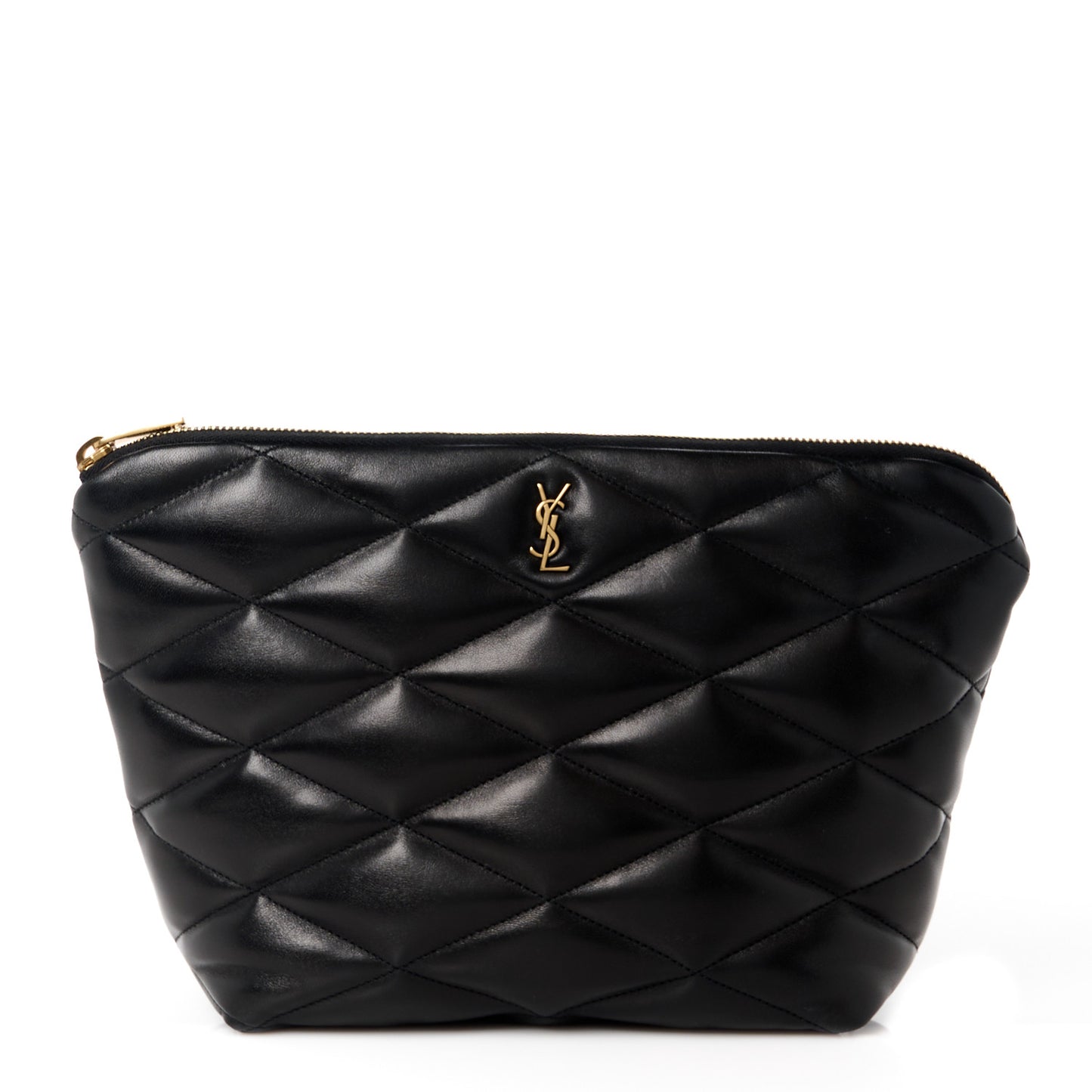 Lambskin Monogram Medium Sade Puffer Pouch Black