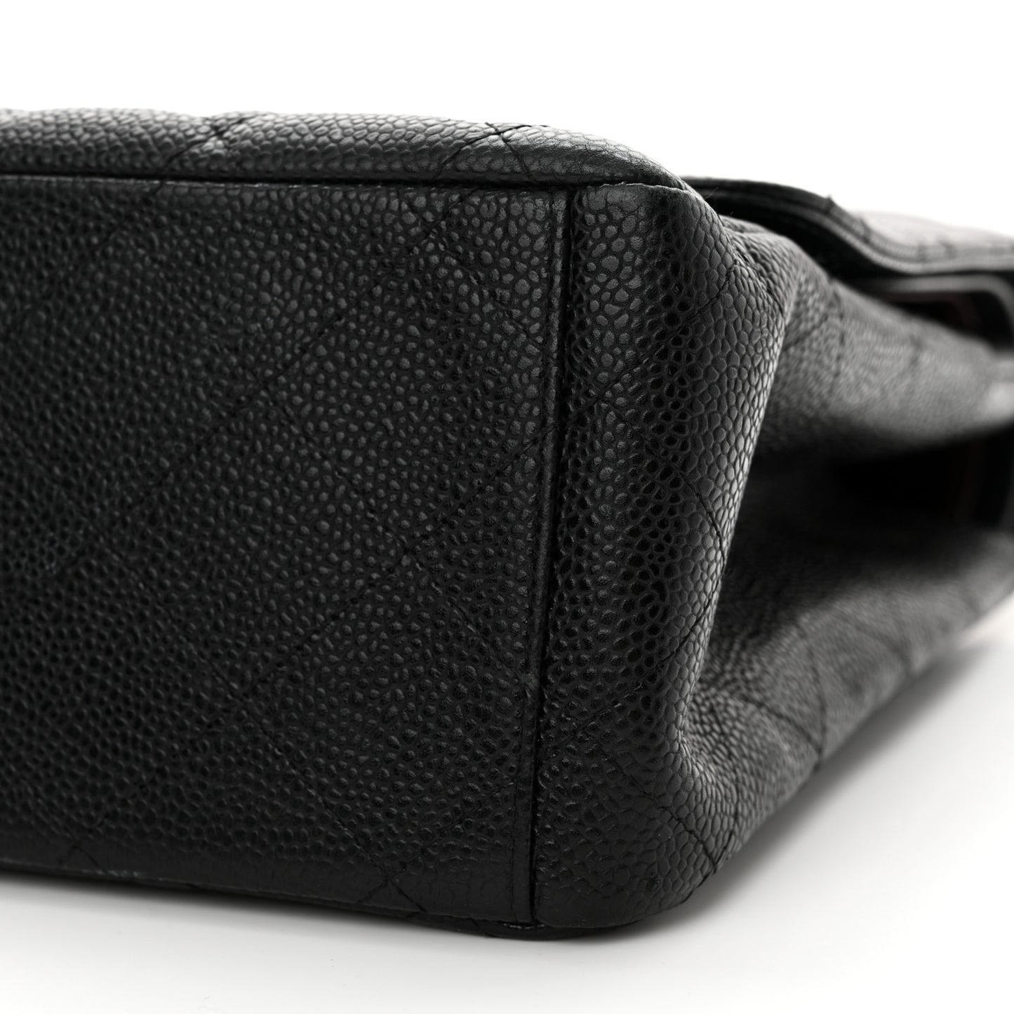 Caviar Quilted Maxi Double Flap Black