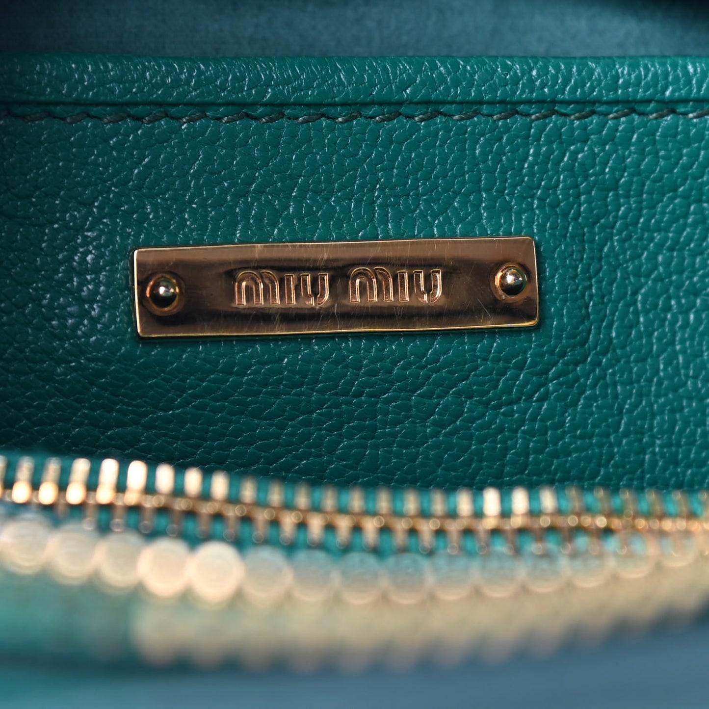 Goatskin Madras Zip Tote Green