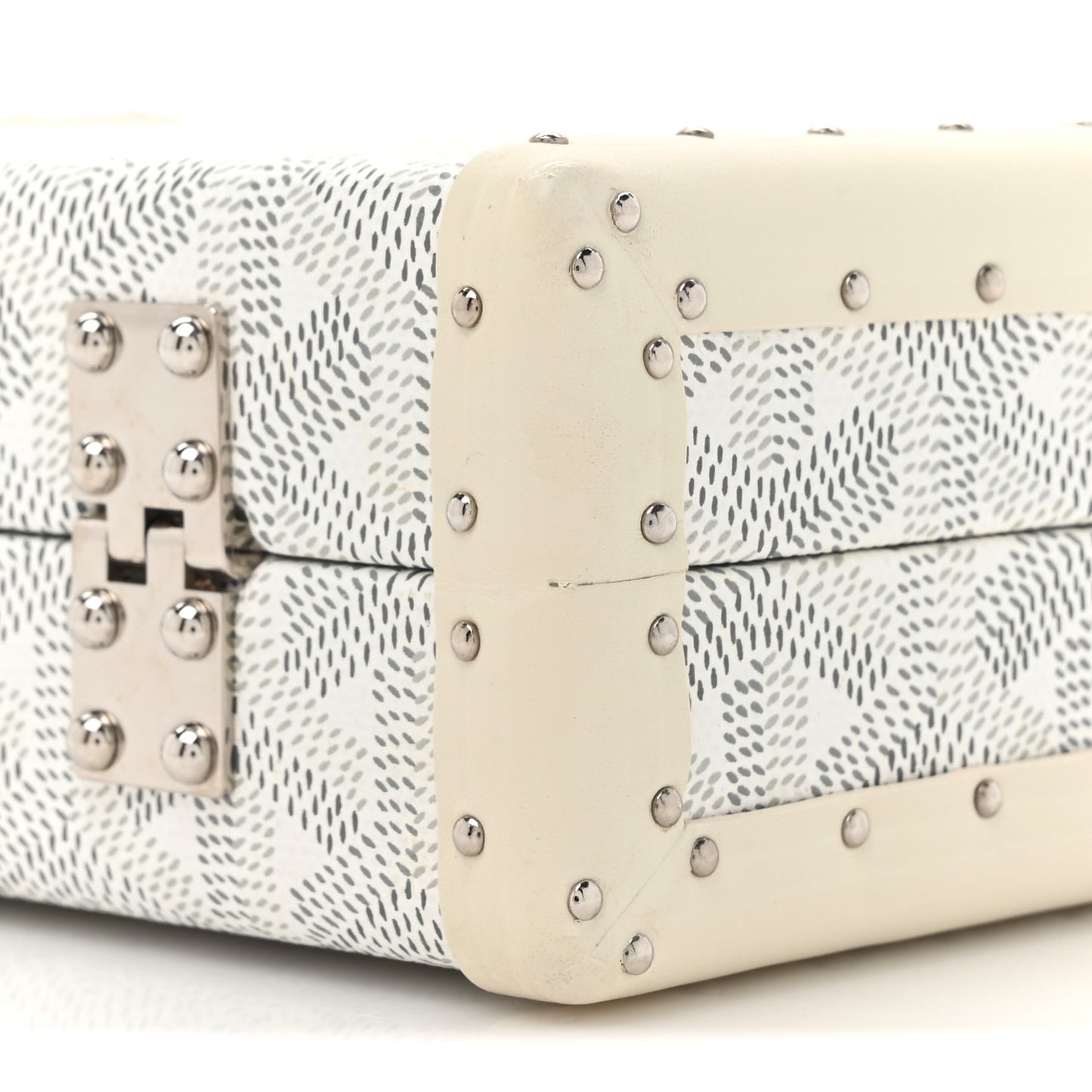 Goyardine Minaudiere Trunk Bag White