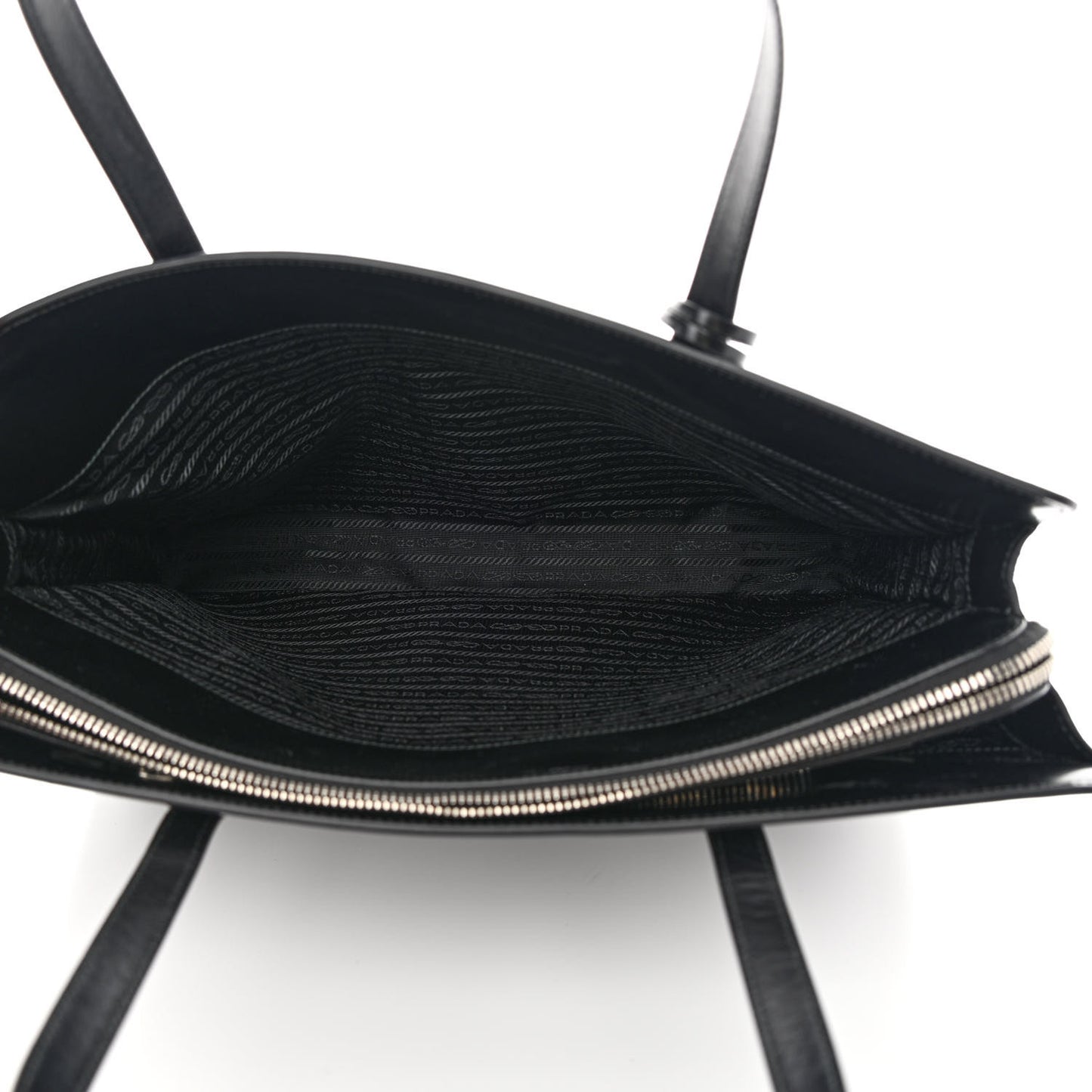 Spazzolato Large Re-Edition 1995 Double Handle Handbag Black