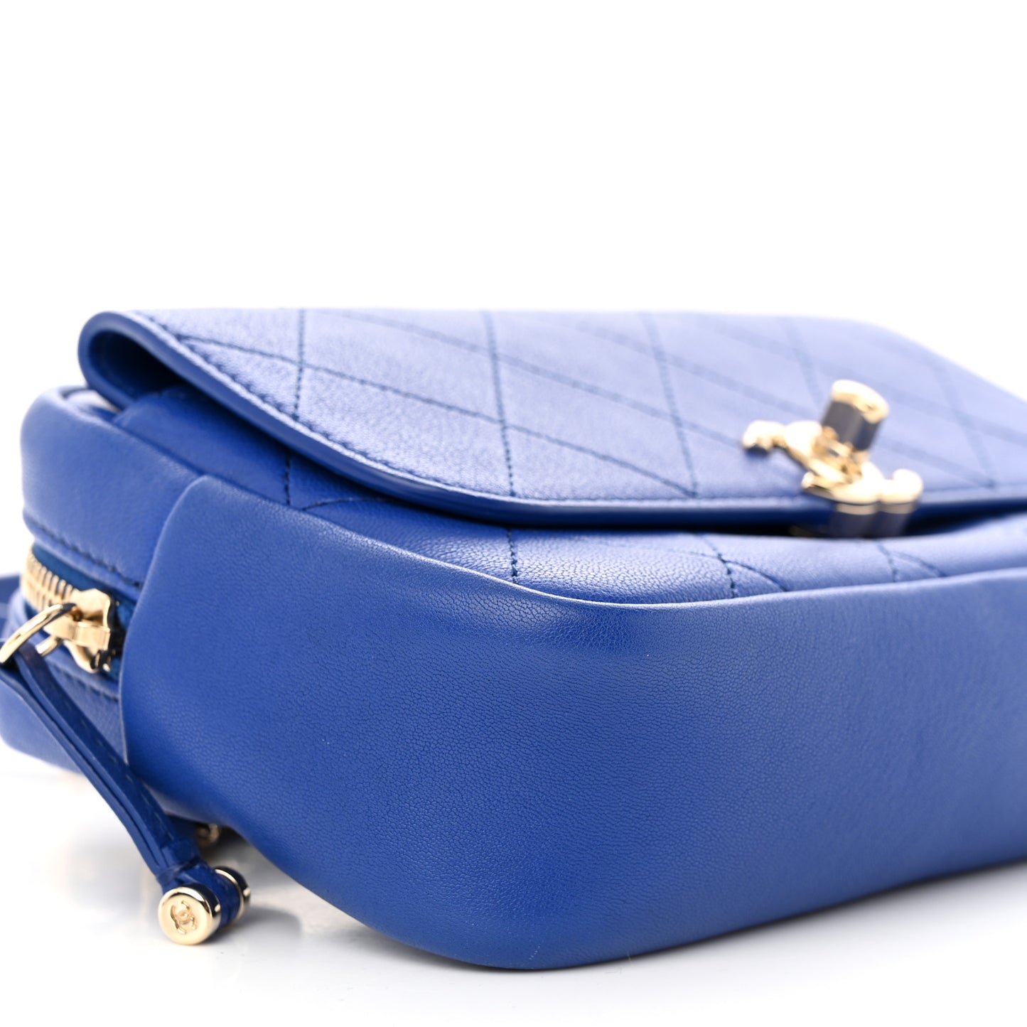 Calfskin Casual Trip Waist Bag Blue