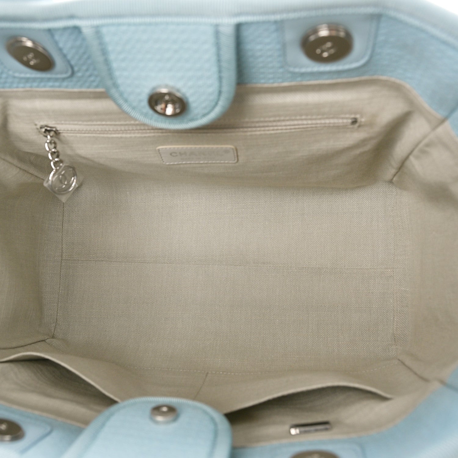 Chanel Mixed Fibers Small Deauville Tote Light Blue 6 of 10