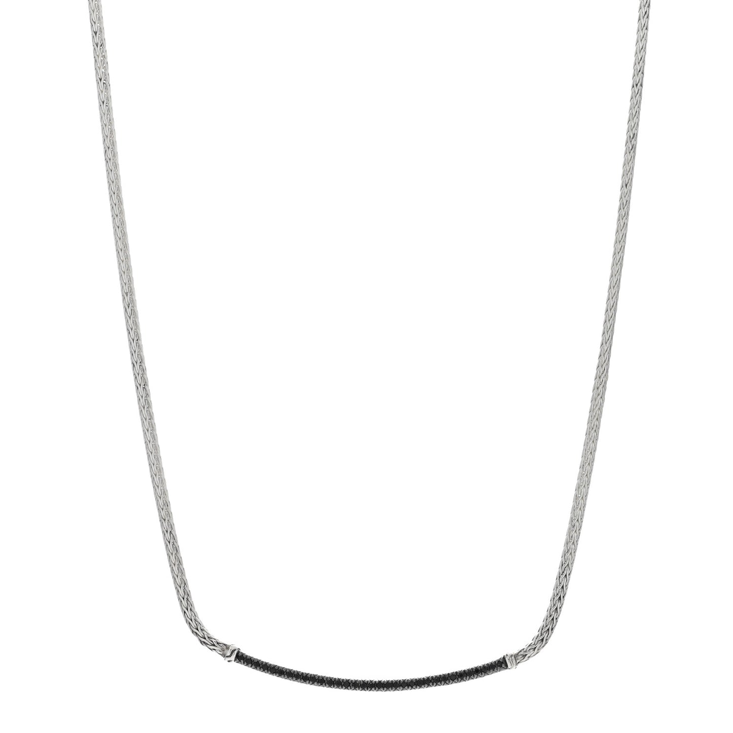 JOHN HARDY Sterling Silver Black Diamond Bar Station Necklace