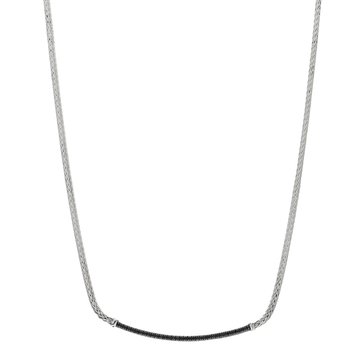 John Hardy JOHN HARDY Sterling Silver Black Diamond Bar Station Necklace 1 of 5