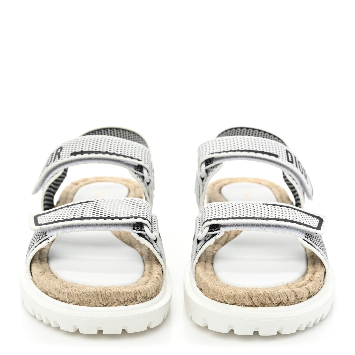 Technical Knit Jute Dioract 10mm Sandals 39 White Black