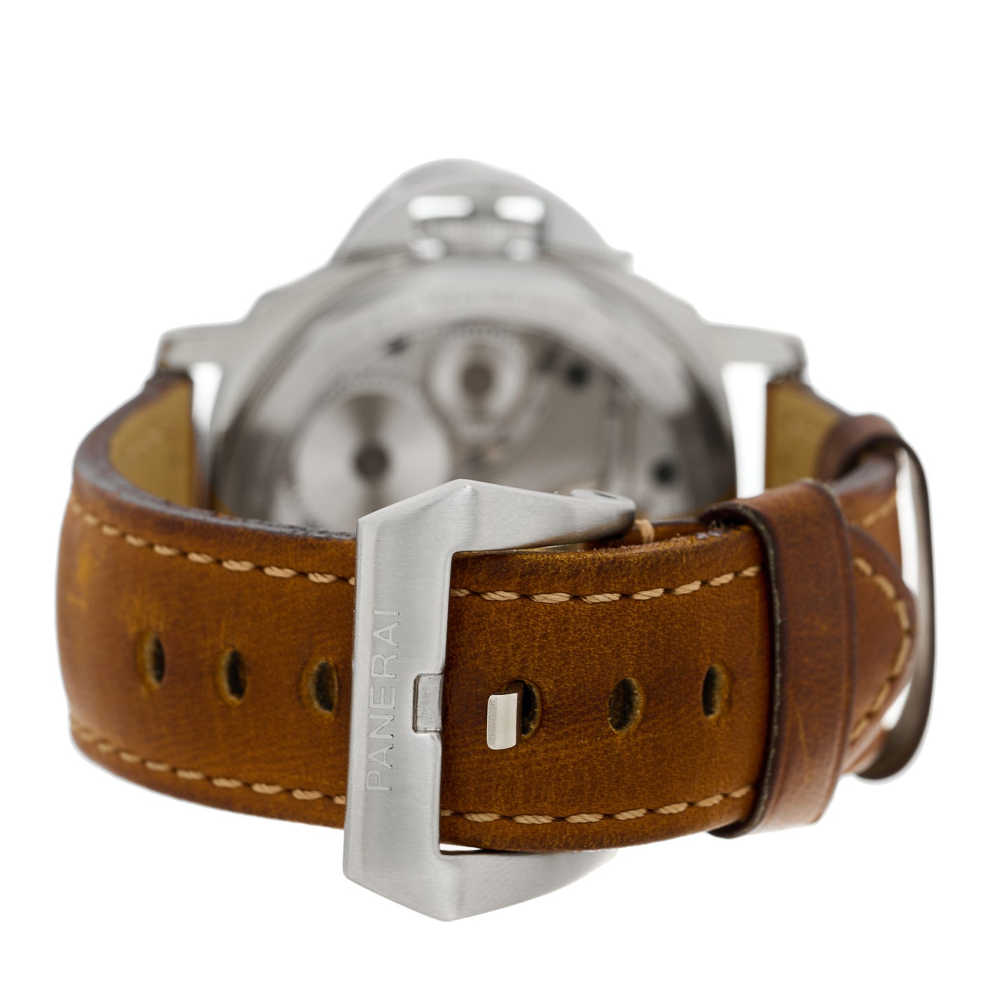 Stainless Steel Calfskin 44mm Luminor Base Manual Winding Watch Black PAM00112