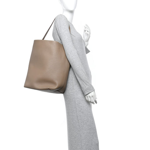 Grained Calfskin Large N/S Park Tote Dark Taupe