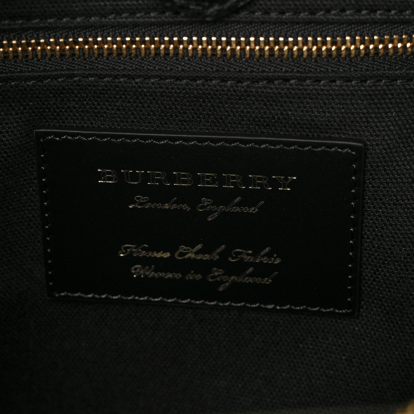 Derby Calfskin House Check Medium Banner Tote Black