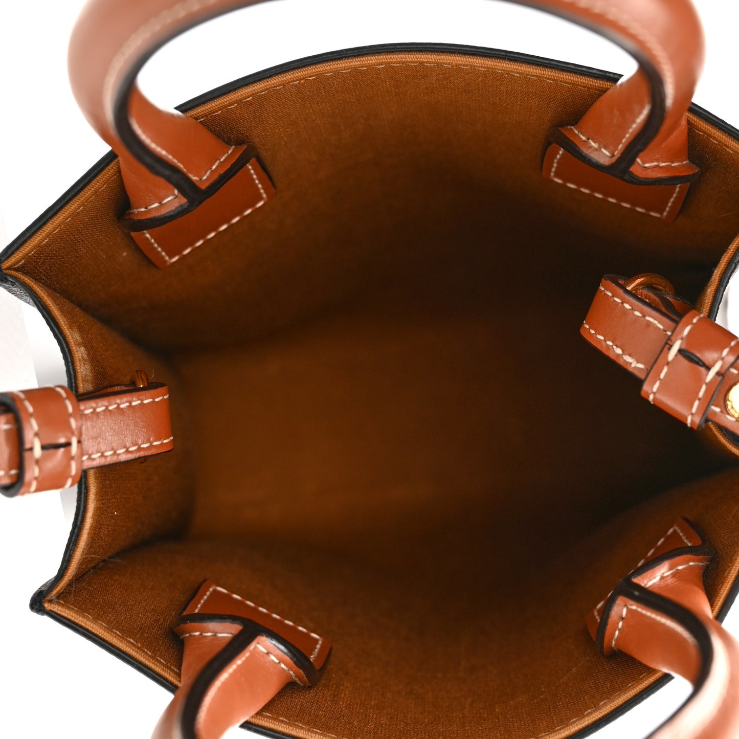 Triomphe Canvas Calfskin Mini Vertical Cabas Tan