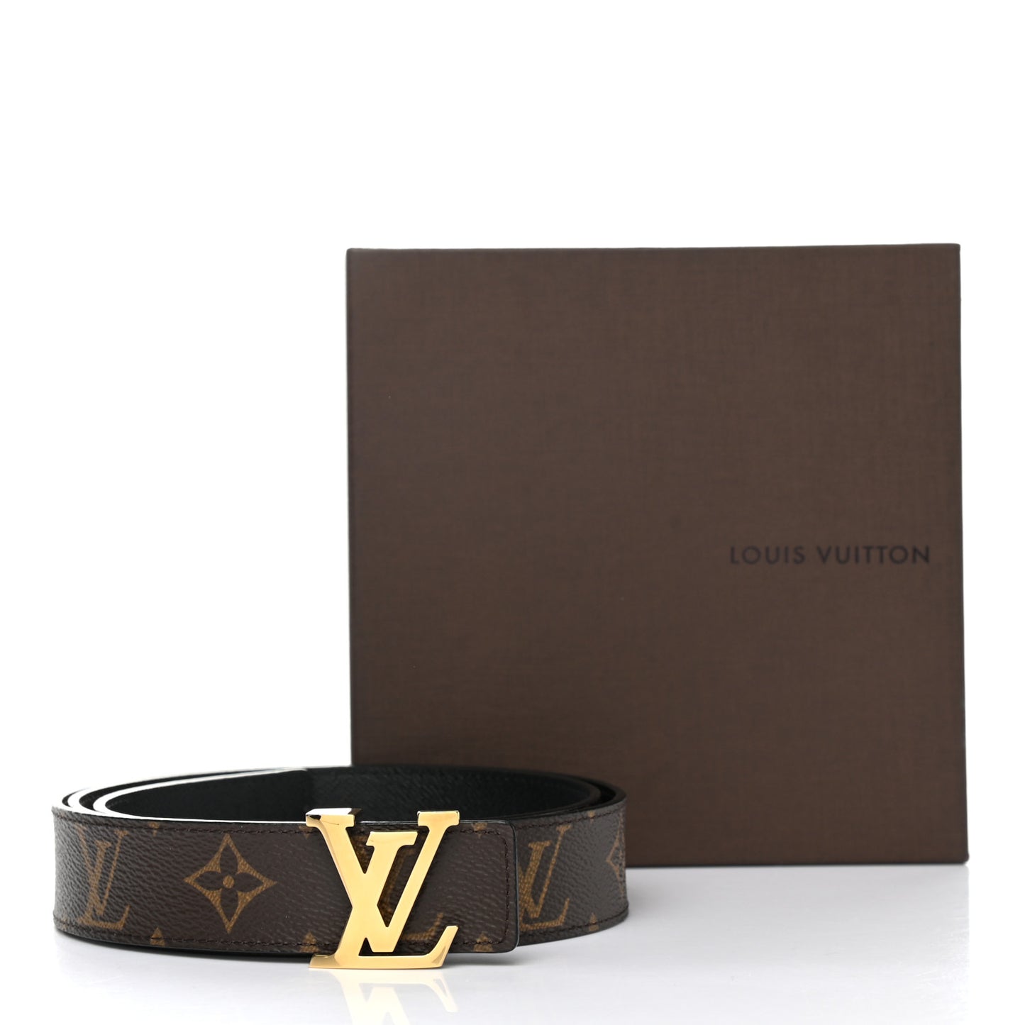 Calfskin Monogram 30mm LV Initiales Reversible Belt 90 36 Black
