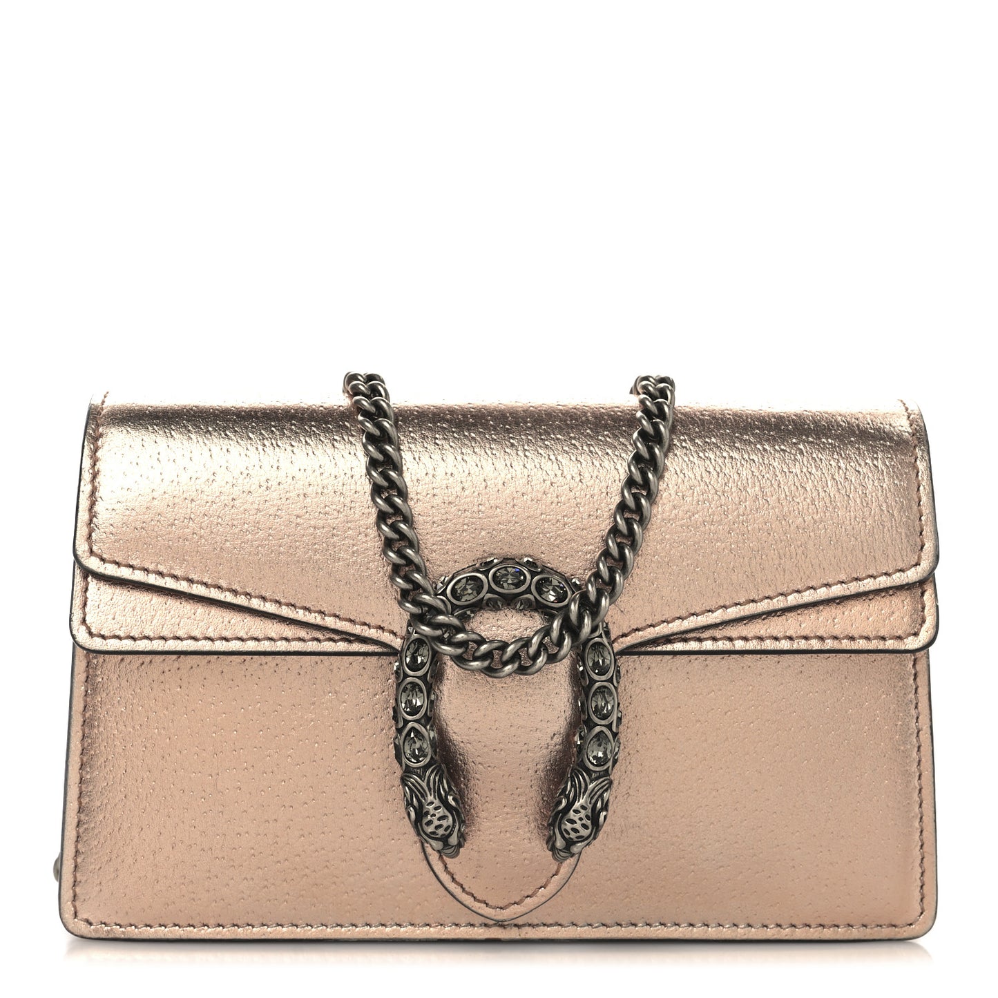 Metallic Calfskin Super Mini Dionysus Shoulder Bag Rose Gold
