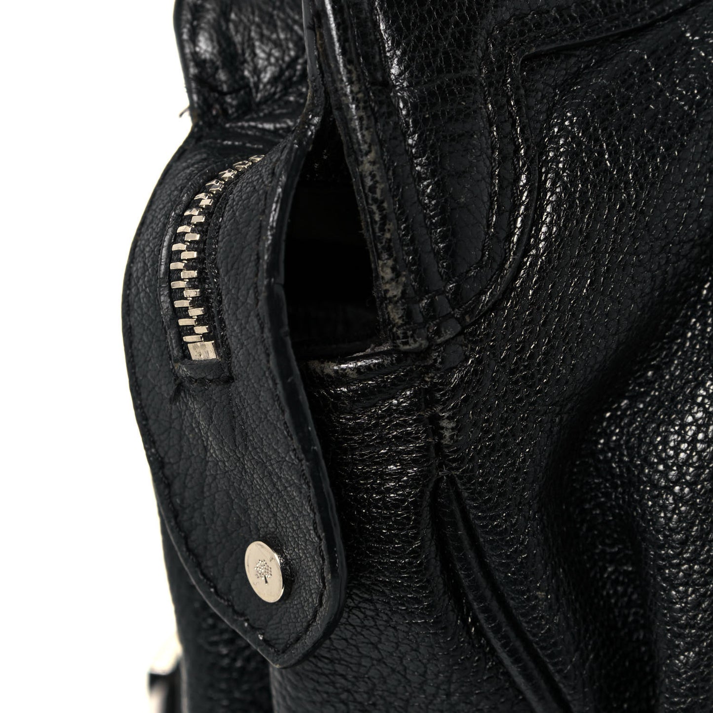 Stone Polished Goatskin Maggie Shoulder Bag Black