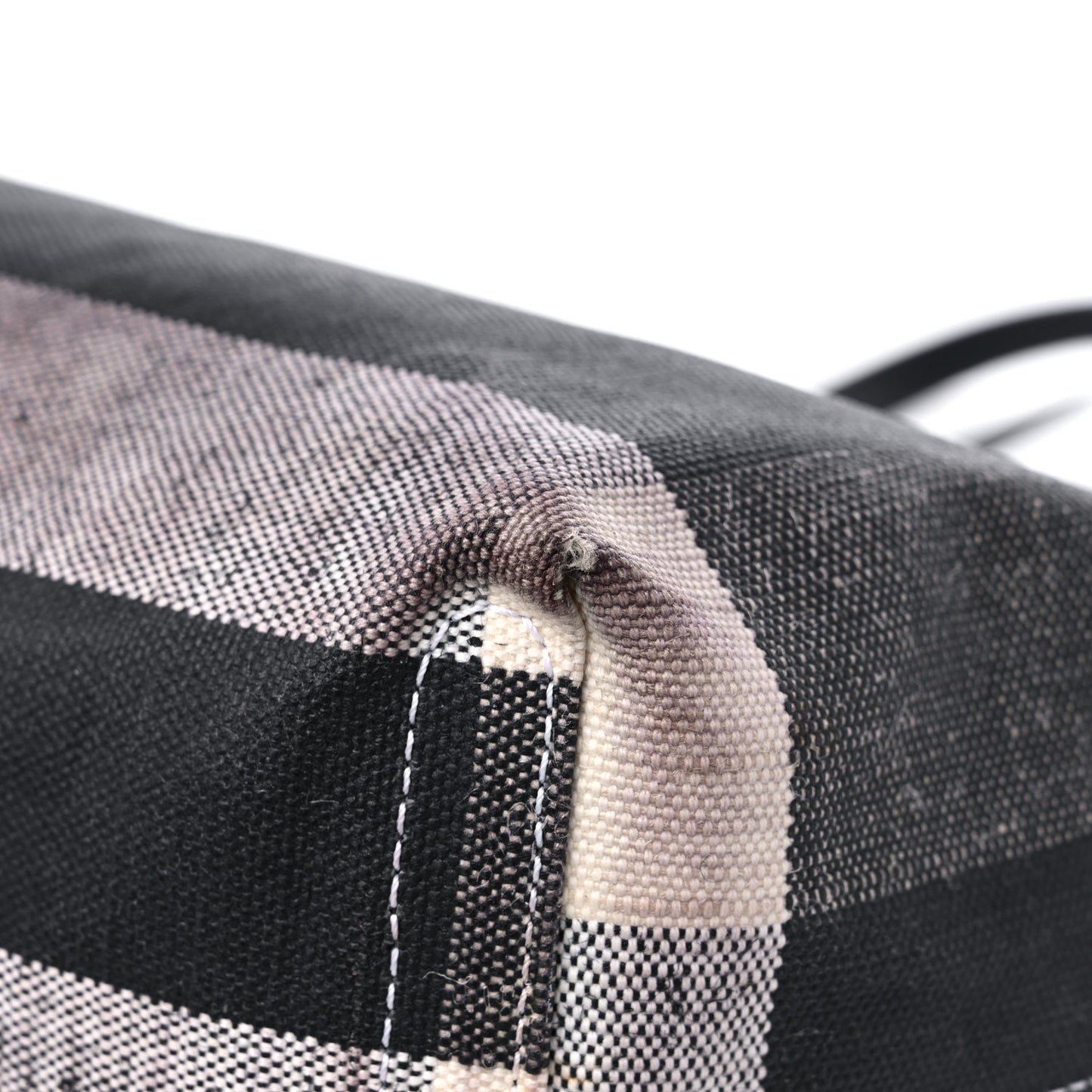 Coated Canvas Mega Check Medium Doodle Tote Black White