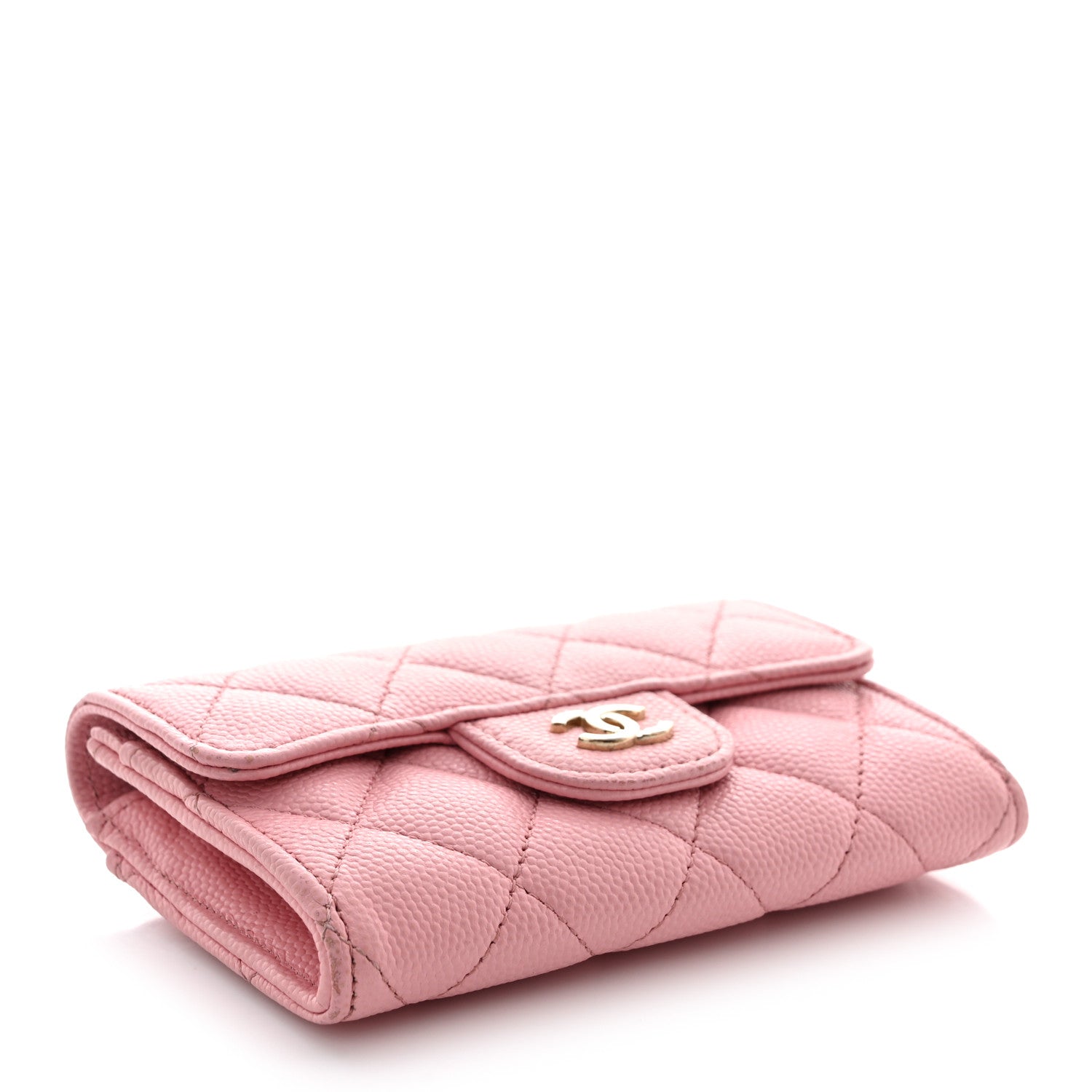 Chanel Caviar Quilted Flap Card Holder Wallet Light Pink 4 of 11