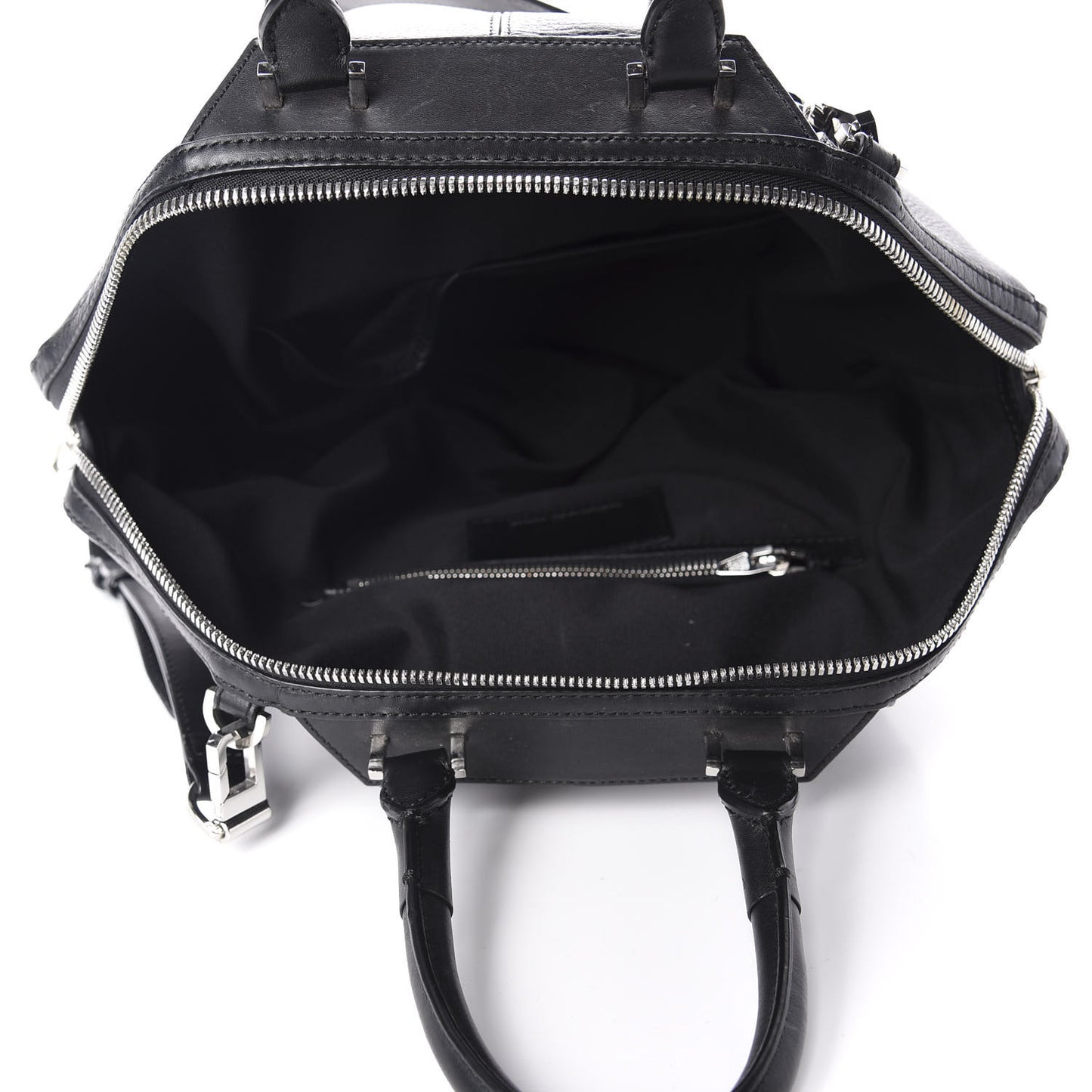 Pebbled Calfskin Small Emile Black Silver Hardware