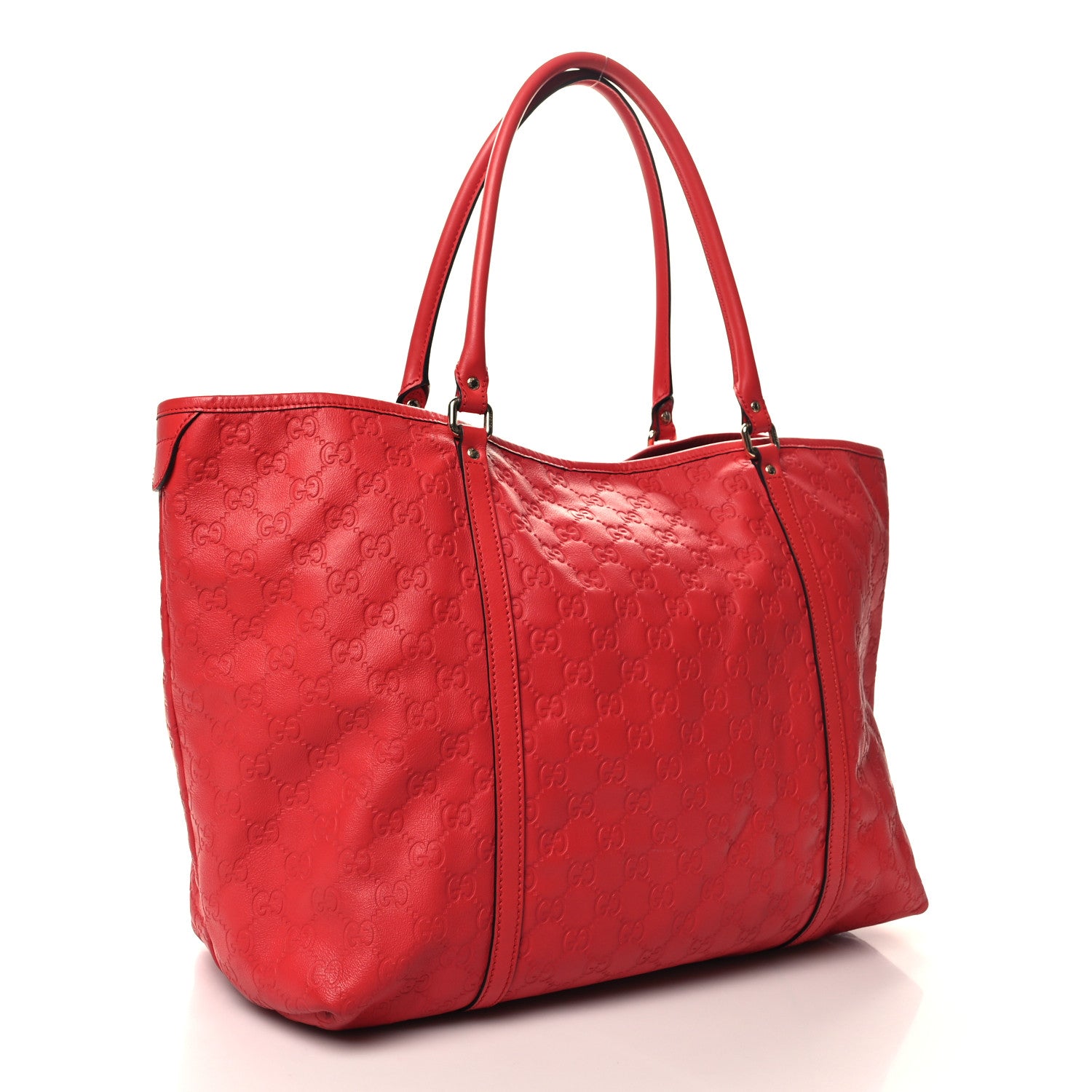 Gucci Guccissima Vitello Tender Large Joy Tote Sporting Red 3 of 13