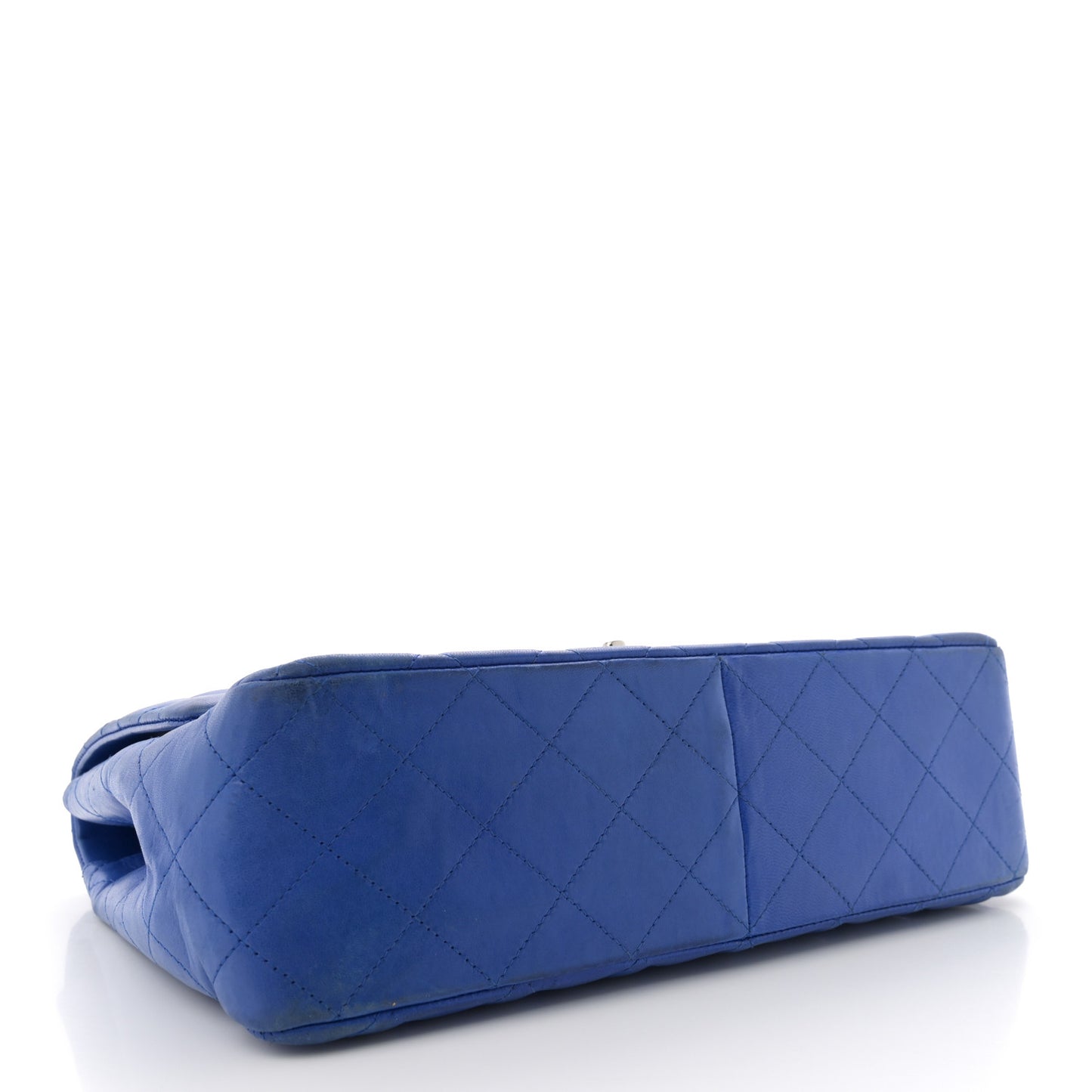 Lambskin Quilted Jumbo Single Flap Blue