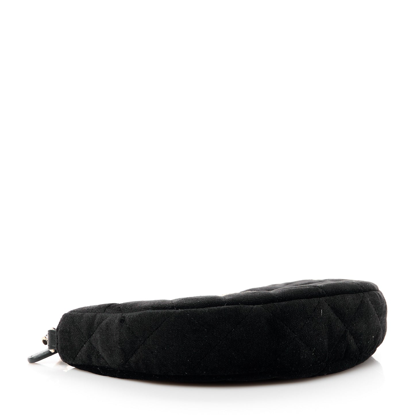 Velvet Crystal Quilted Chain Hobo Black