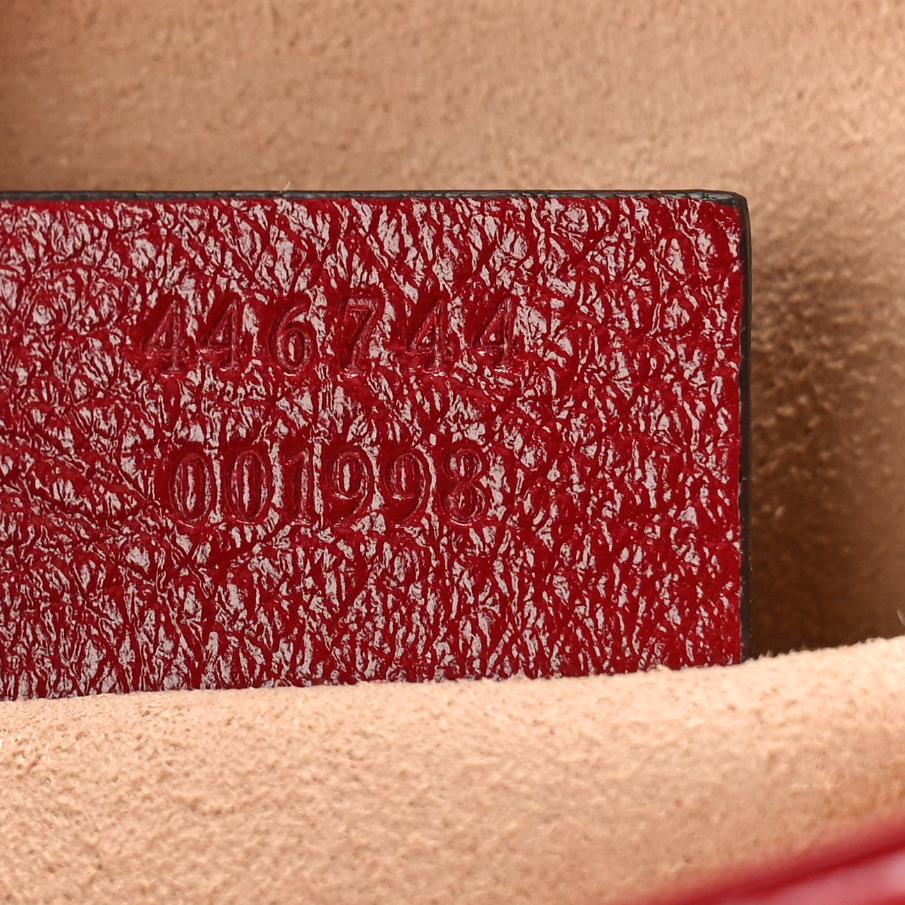 Monogram Azalea Calfskin Matelasse Diagonal Mini GG Marmont Shoulder Bag Beige Ebony New Cherry Red