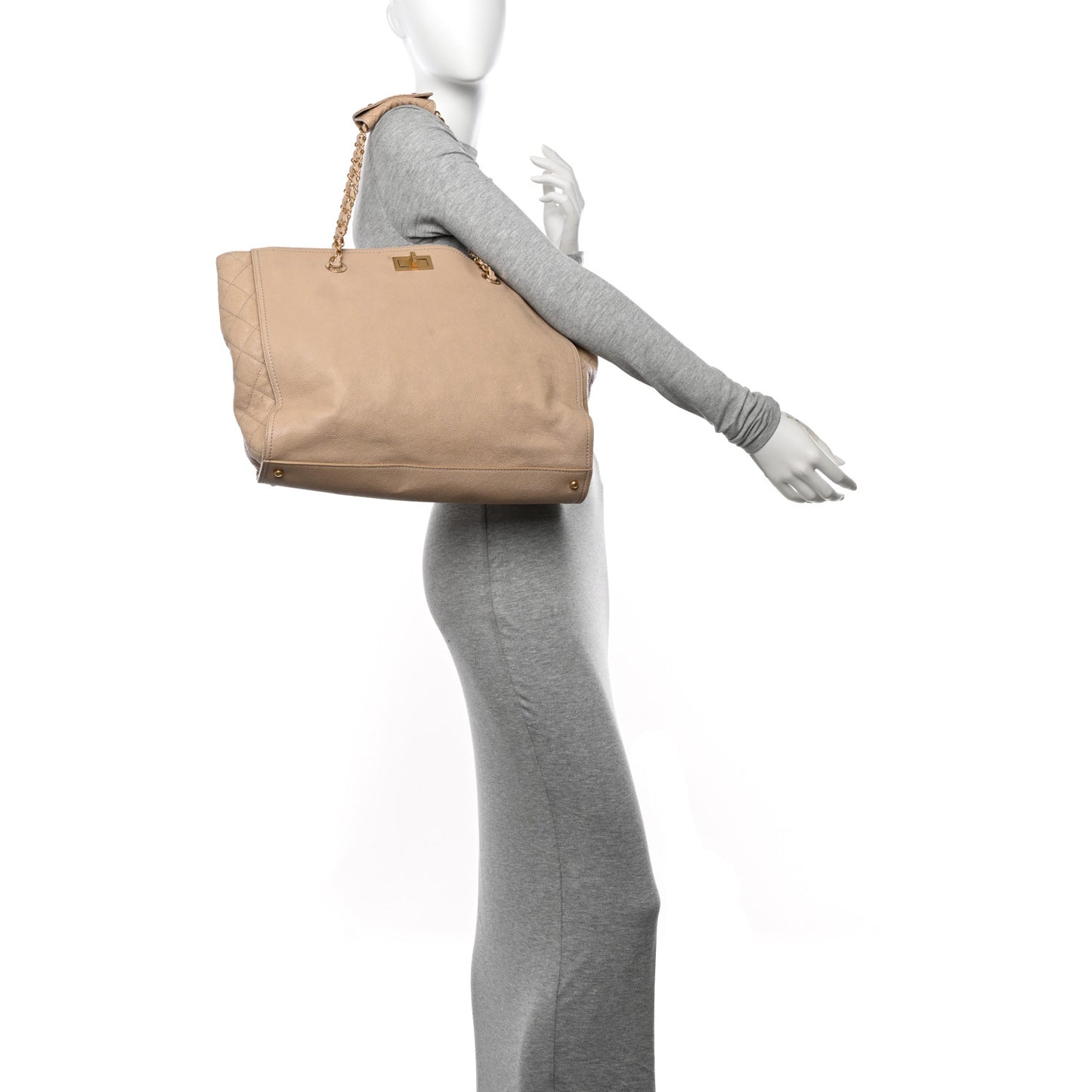Caviar Large Edy Reissue Tote Beige