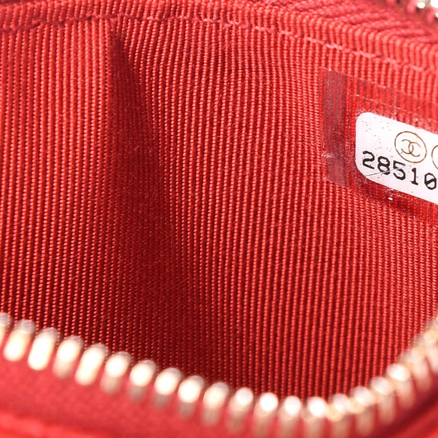 Caviar Quilted Flap Zip Card Holder Red