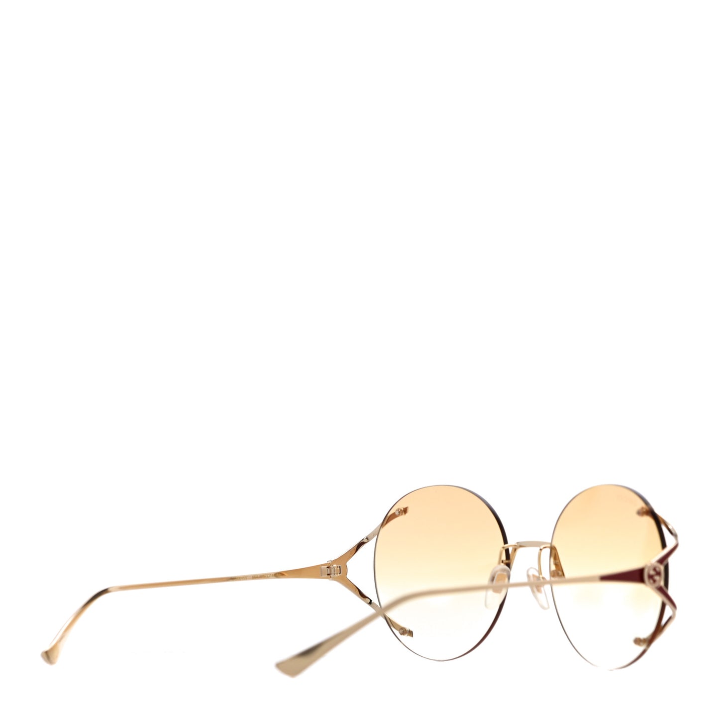 Metal Oversized Round Frame Sunglasses GG0645S Gold