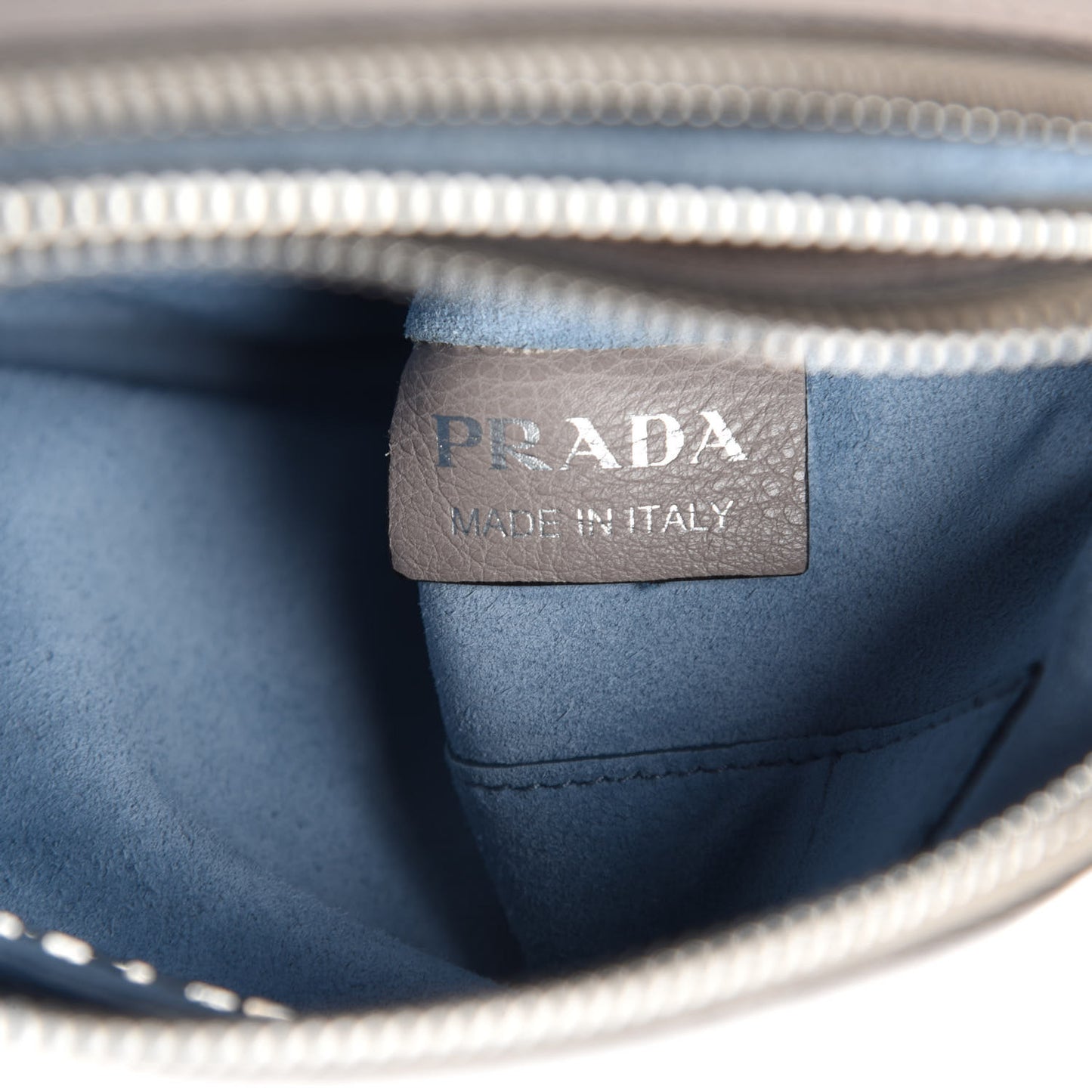 Glace Calf Etiquette Double Zip Crossbody Bag Pomice Astrale