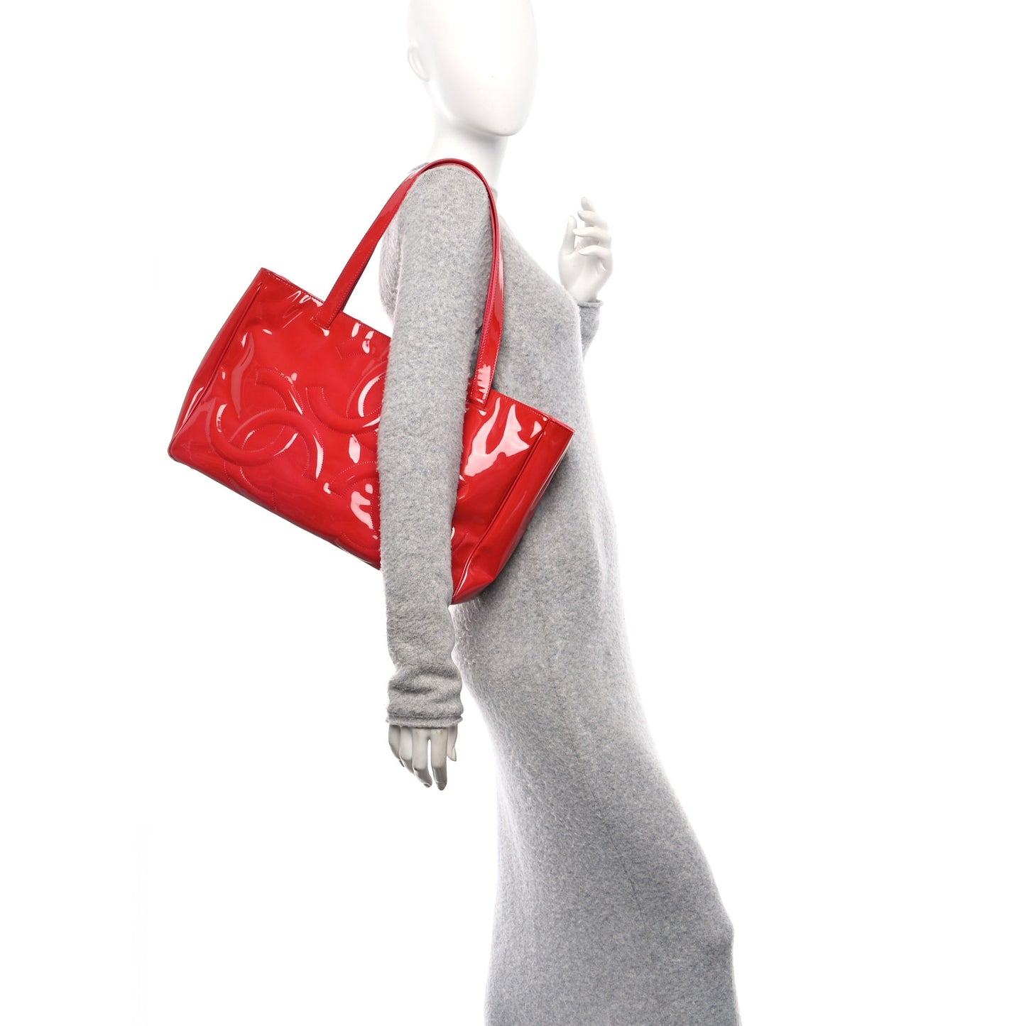Patent Triple CC Tote  Pink