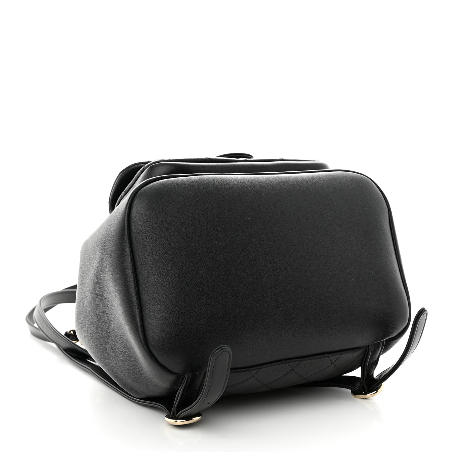 Lambskin Quilted Large Duma Drawstring Backpack Black