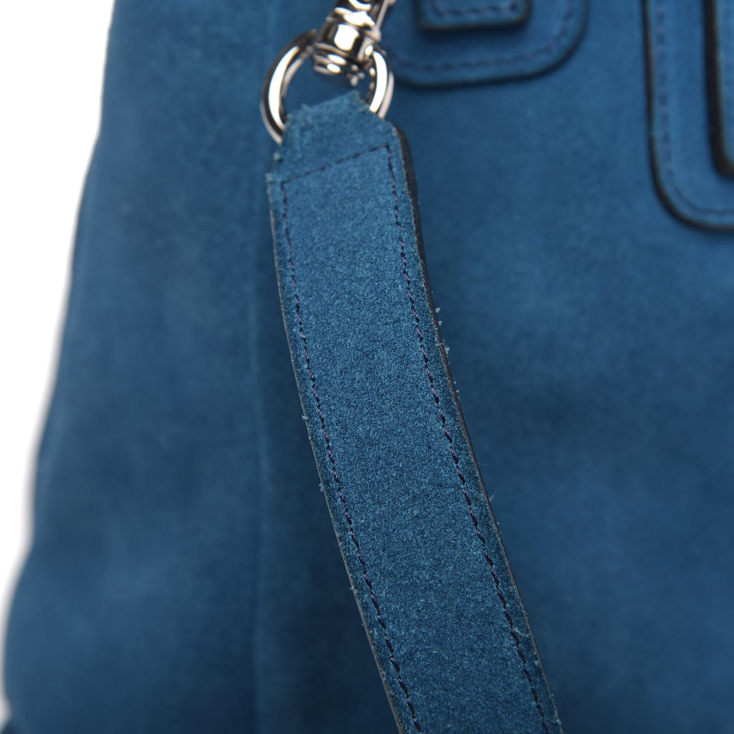 Suede Small Pandora Pure Flap Bag Electric Blue