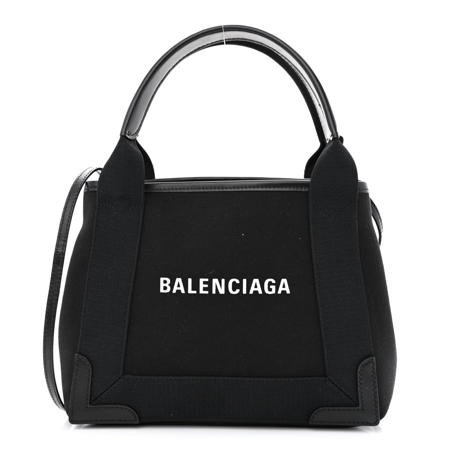 Balenciaga Cotton Canvas Calfskin Navy Cabas XS Black 3 of 12
