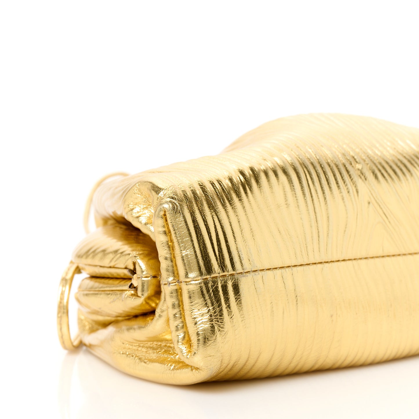 Metallic Bark Calfskin The Mini Pouch Gold
