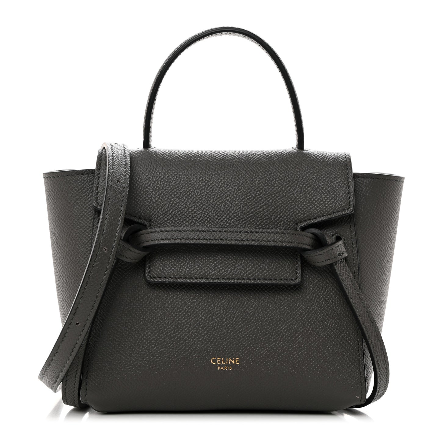 Grained Calfskin Pico Belt Bag Grey