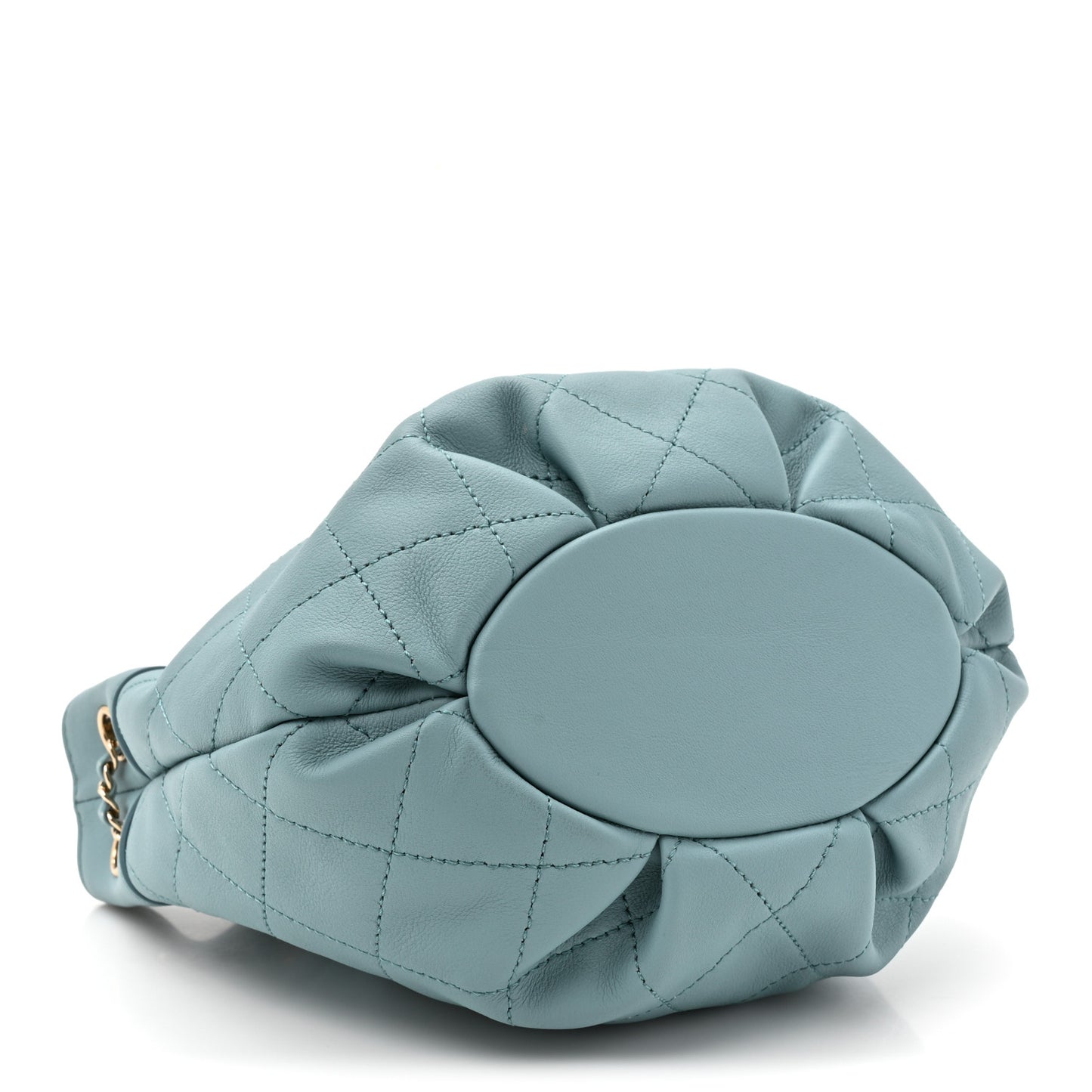 Calfskin Mini Drawstring CC Bag Blue