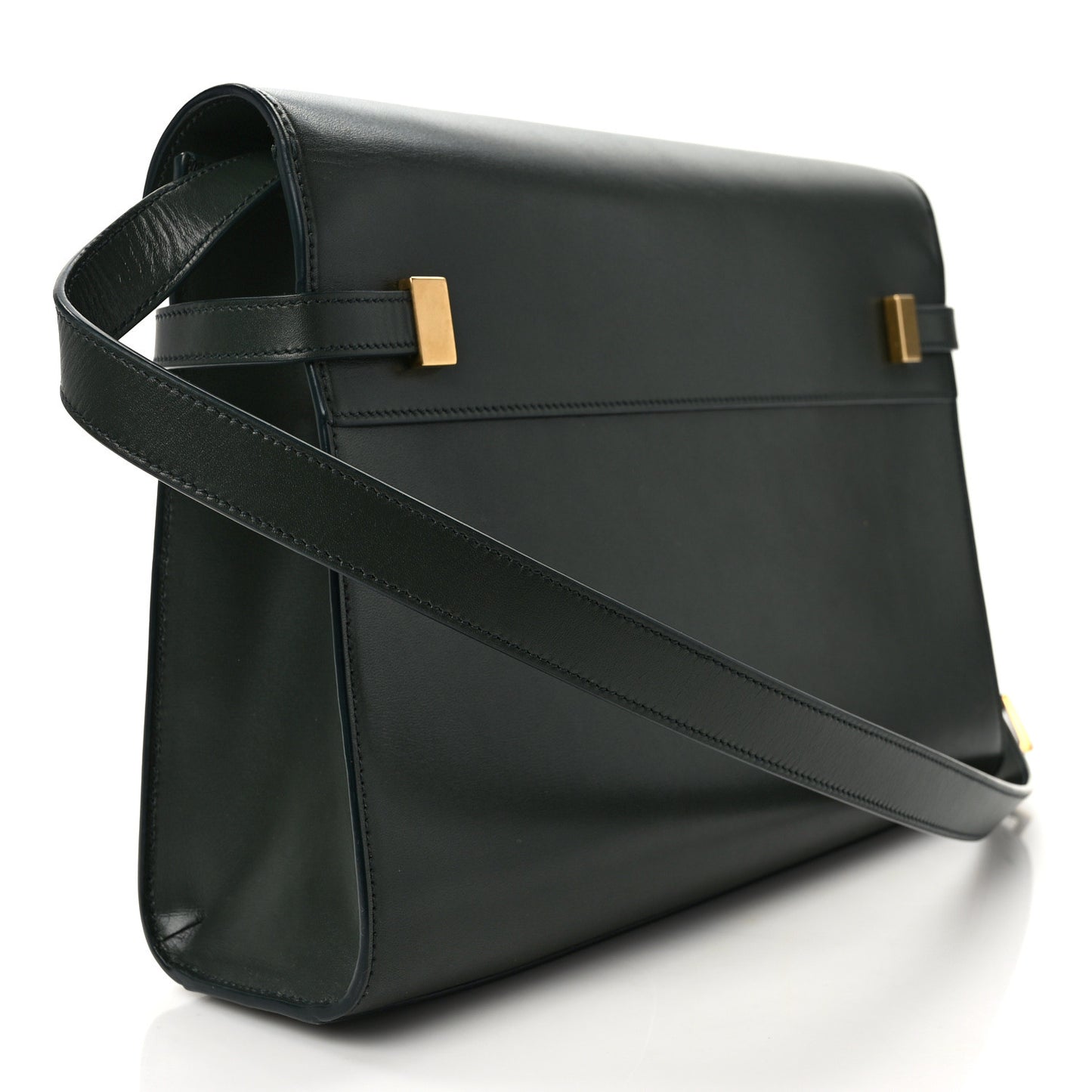 Smooth Calfskin Manhattan Shoulder Bag Dark Green