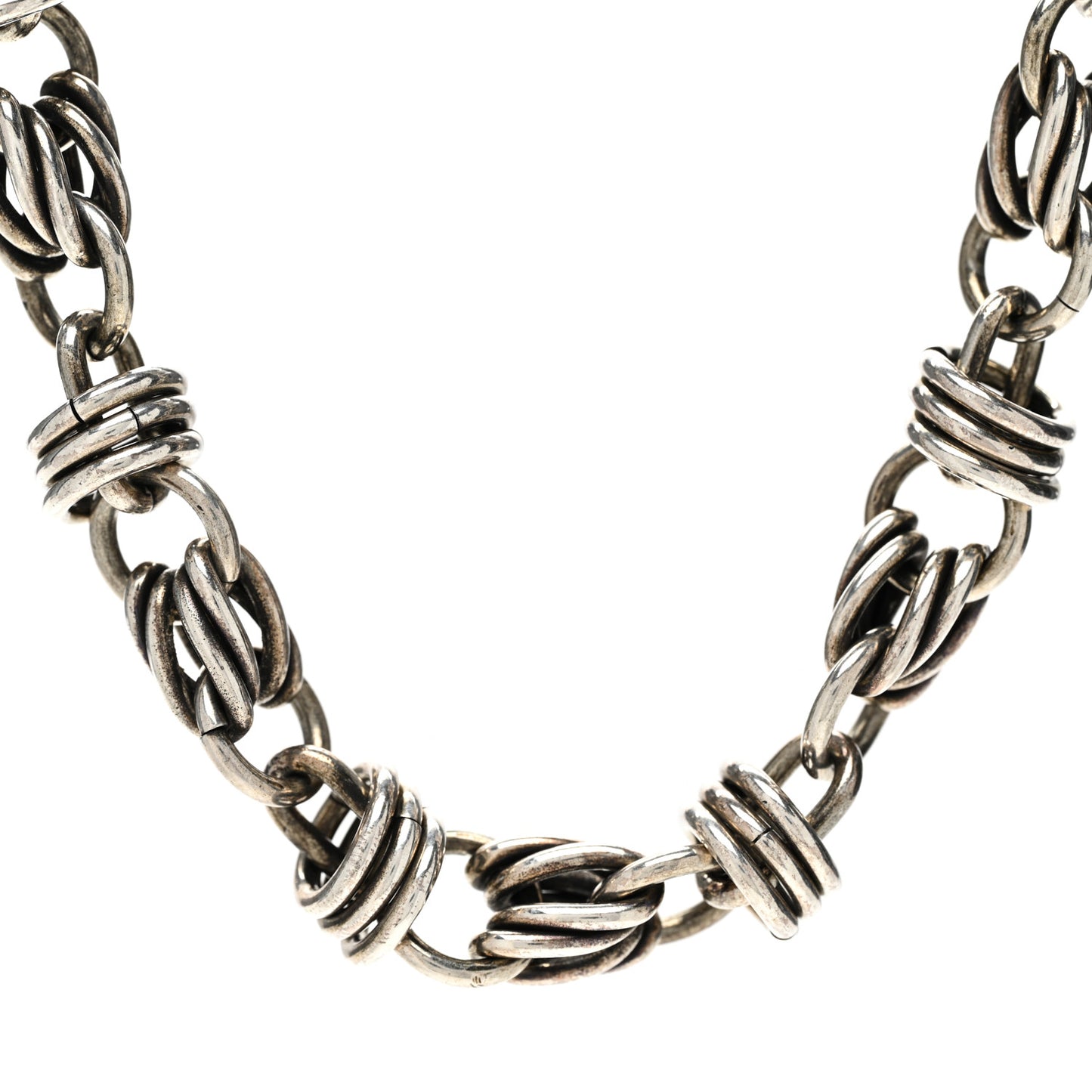 Chunky Chain Necklace Oxidized Silver