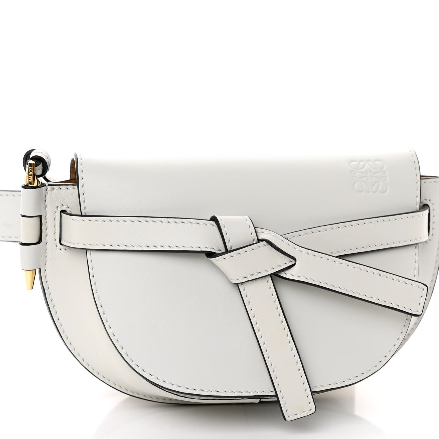 Calfskin Mini Gate Belt Bag Kaolin