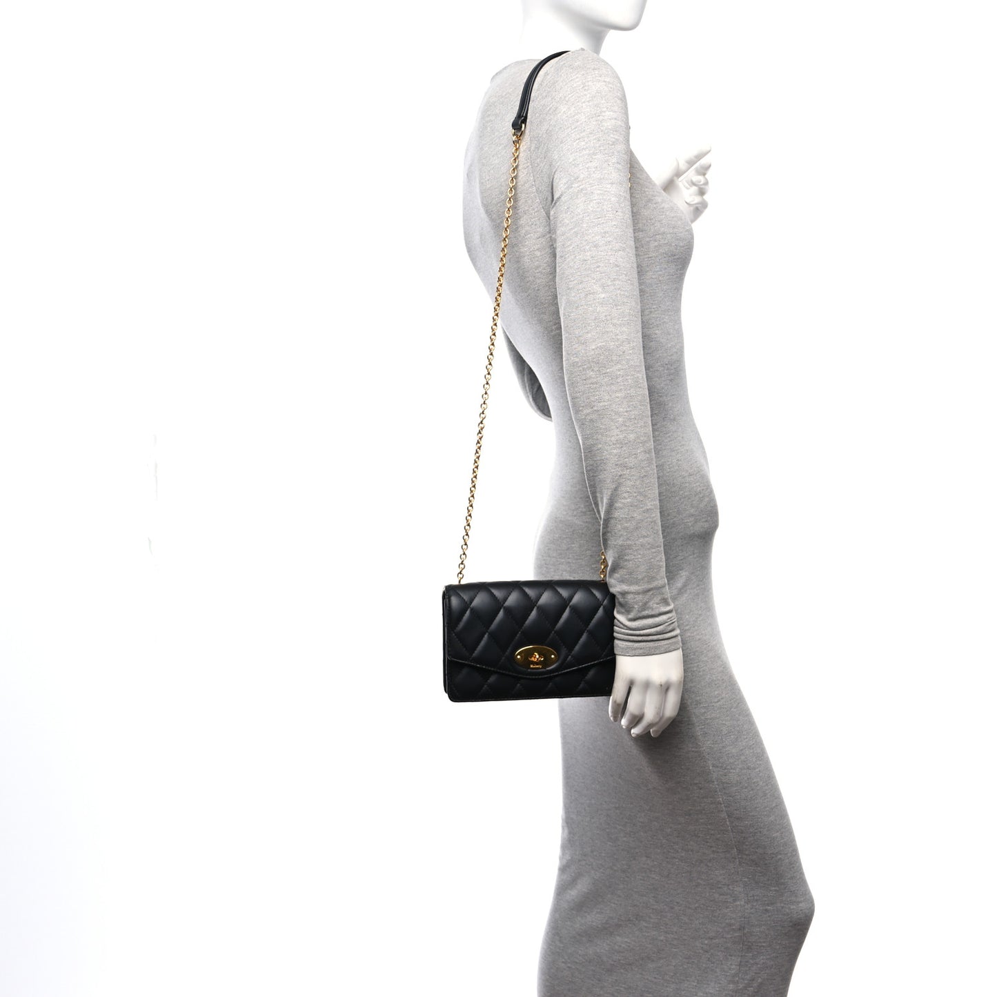 Smooth Calfskin Quilted Small Darley Shoulder Bag Black
