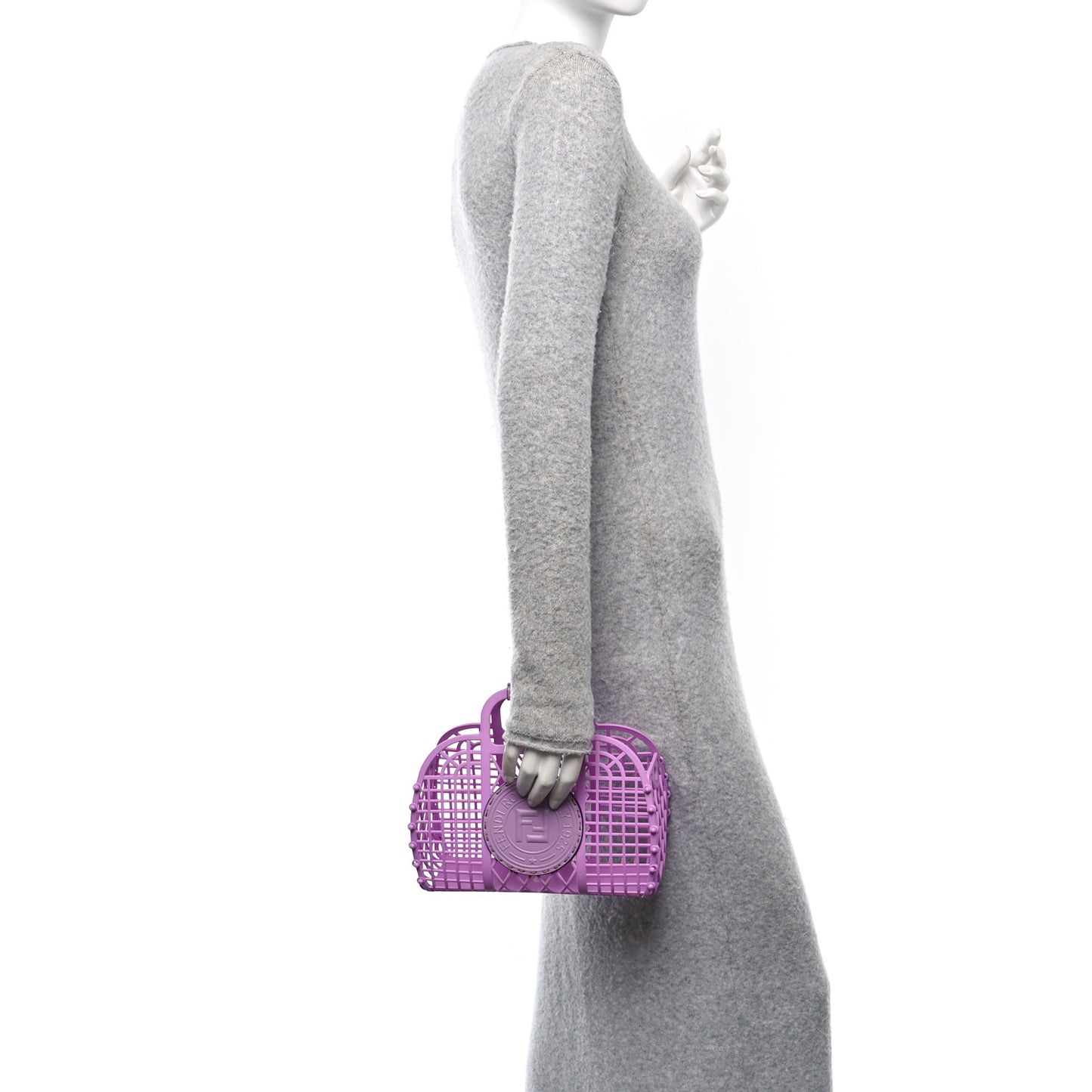 Recycled Plastic Vitello Liberty Matte Small Fendi Basket Violetta