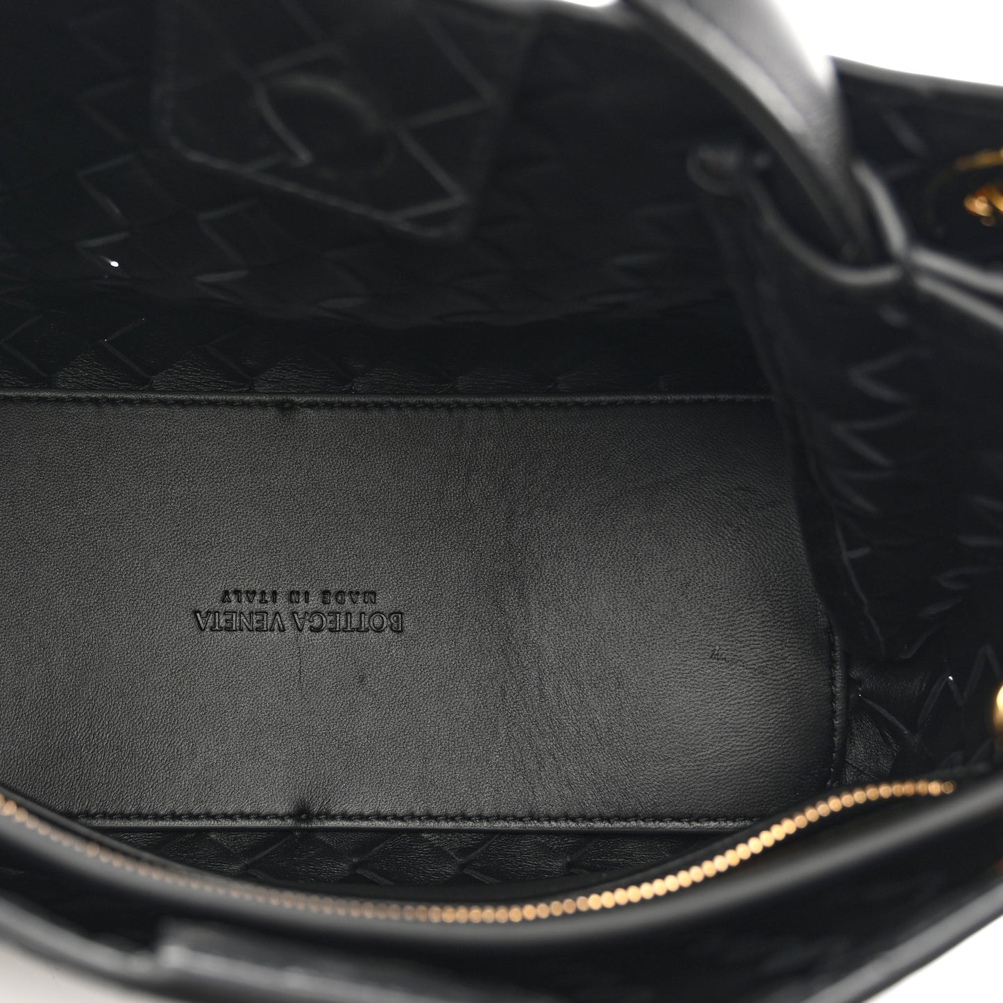 Nappa Intrecciato Small Andiamo With Chain Shoulder Bag Black