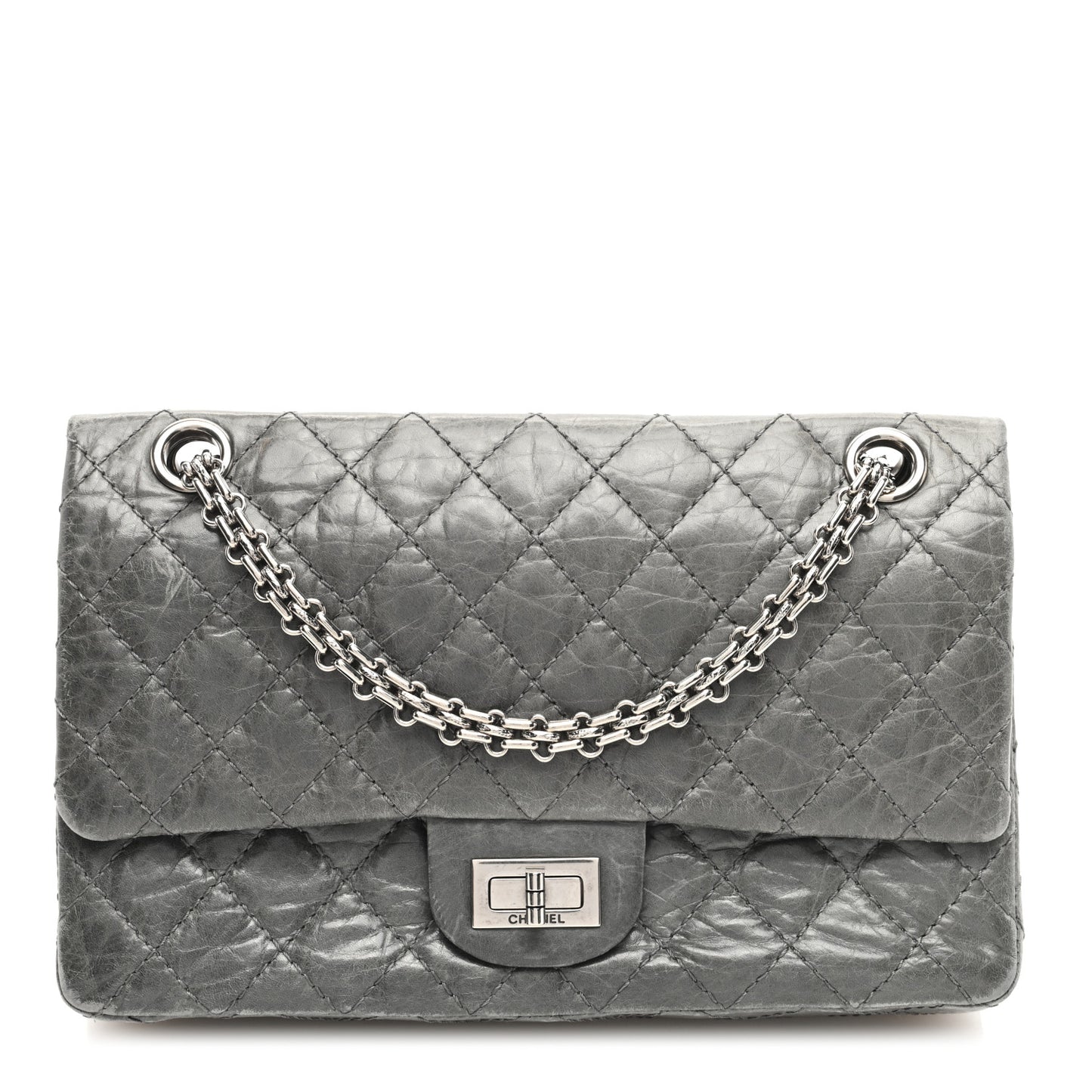 Aged Calfskin Quilted 50th Anniversary 2.55 Reissue 225 Flap Grey